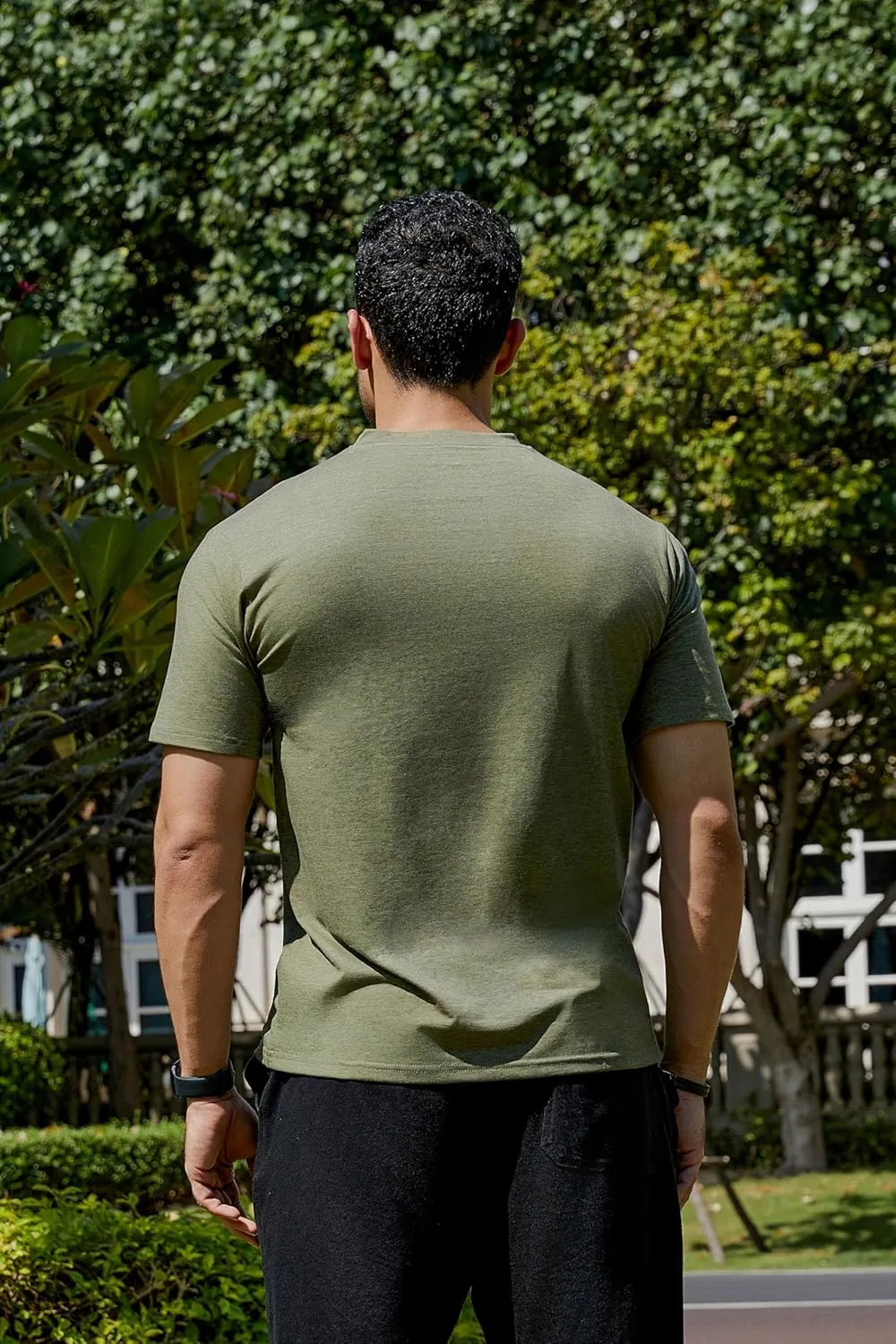 V-Neck Short Sleeve T-Shirt for Men Undershirt V Neck Slim Fit Breathable Cotton Blend Tee Shirts for Pajamas
