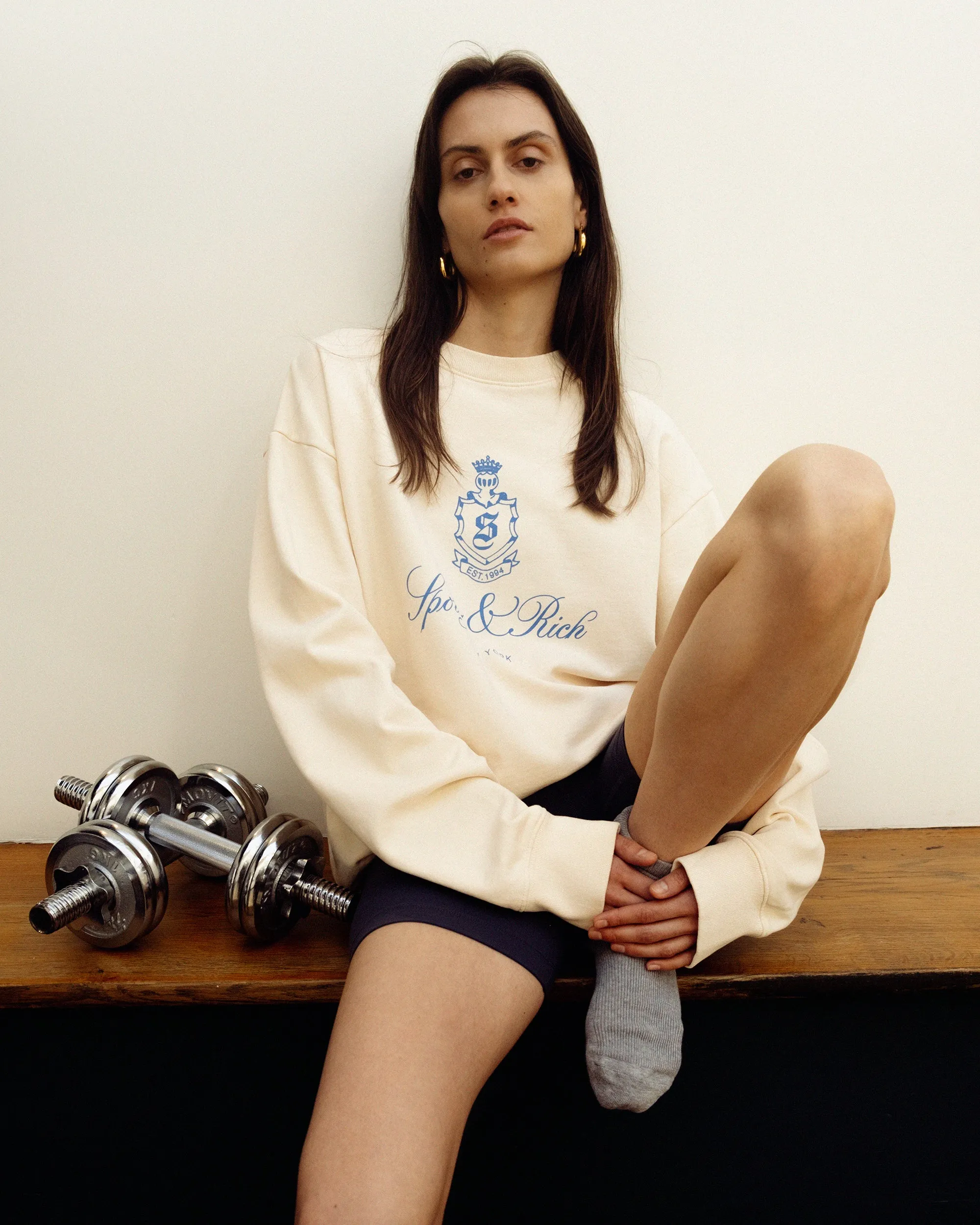 Vendome Crewneck - Cream/Ocean