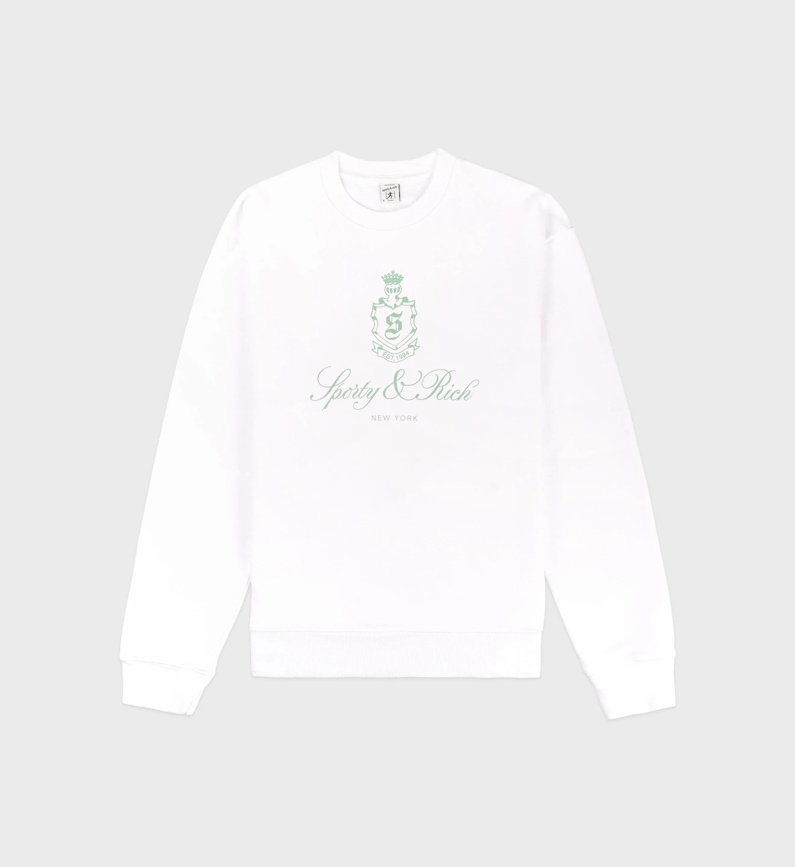 Vendome Crewneck - White/Sage