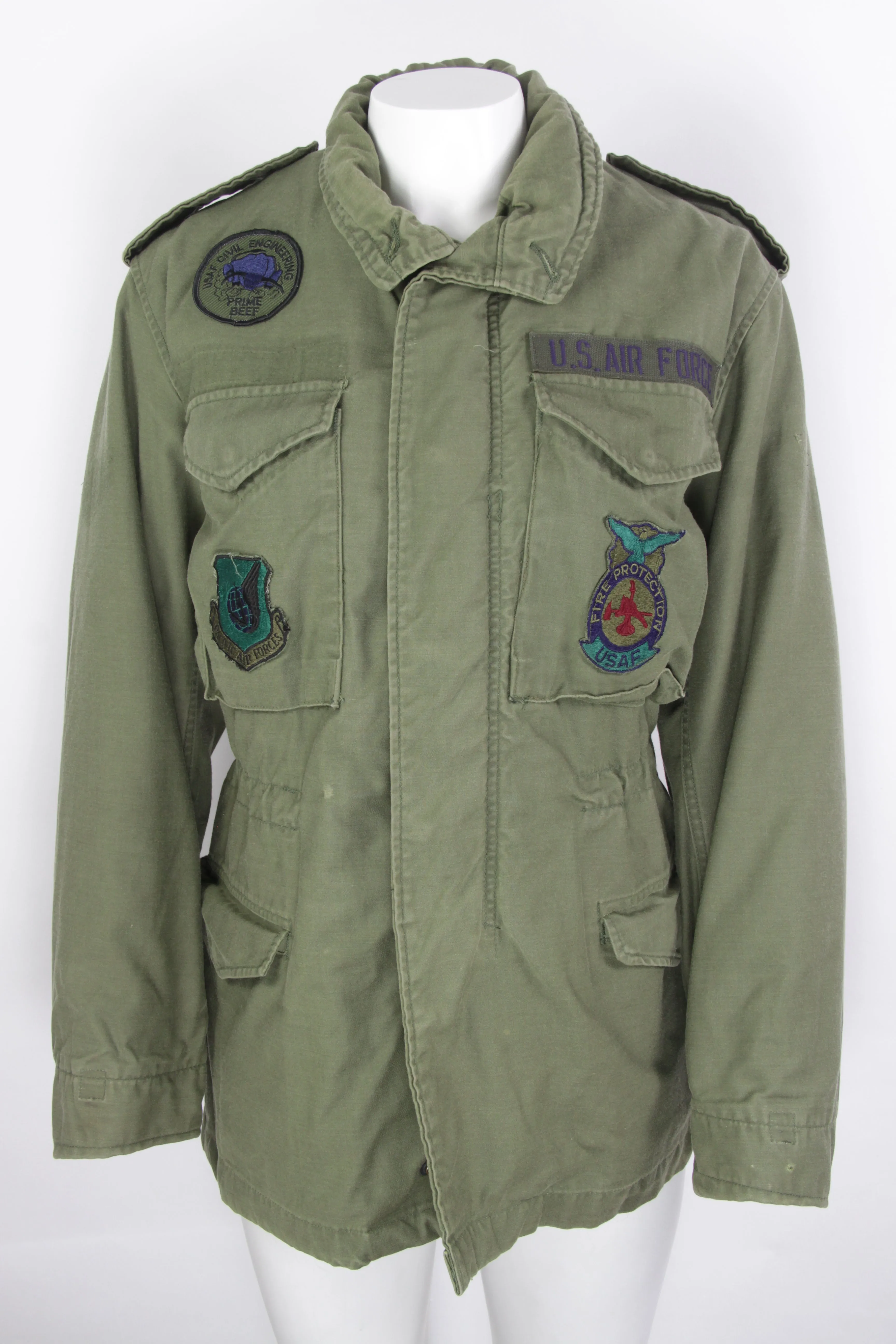 Vintage 1960s Olive OG M-65 Field Jacket  With Detachable Linining - S