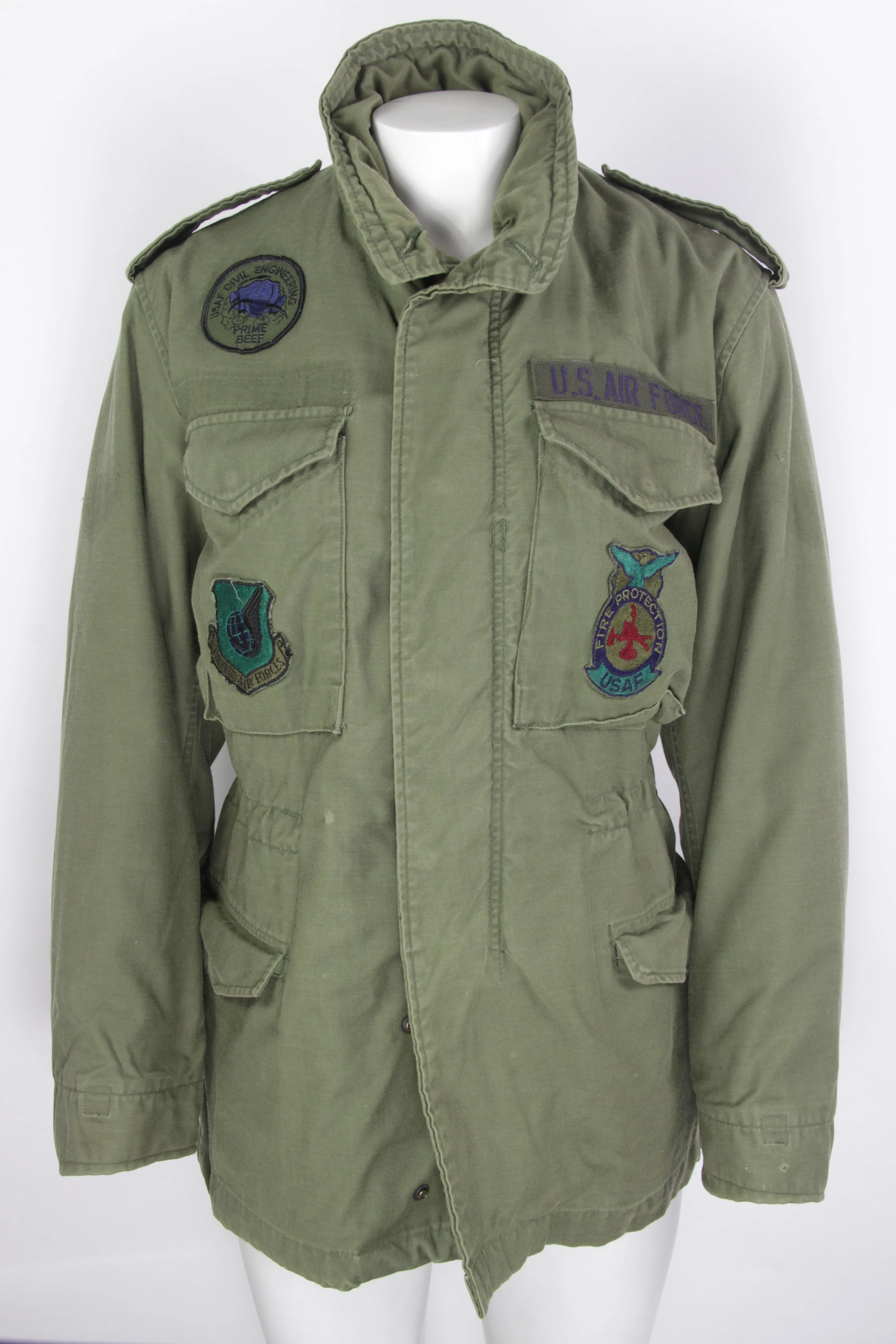 Vintage 1960s Olive OG M-65 Field Jacket  With Detachable Linining - S