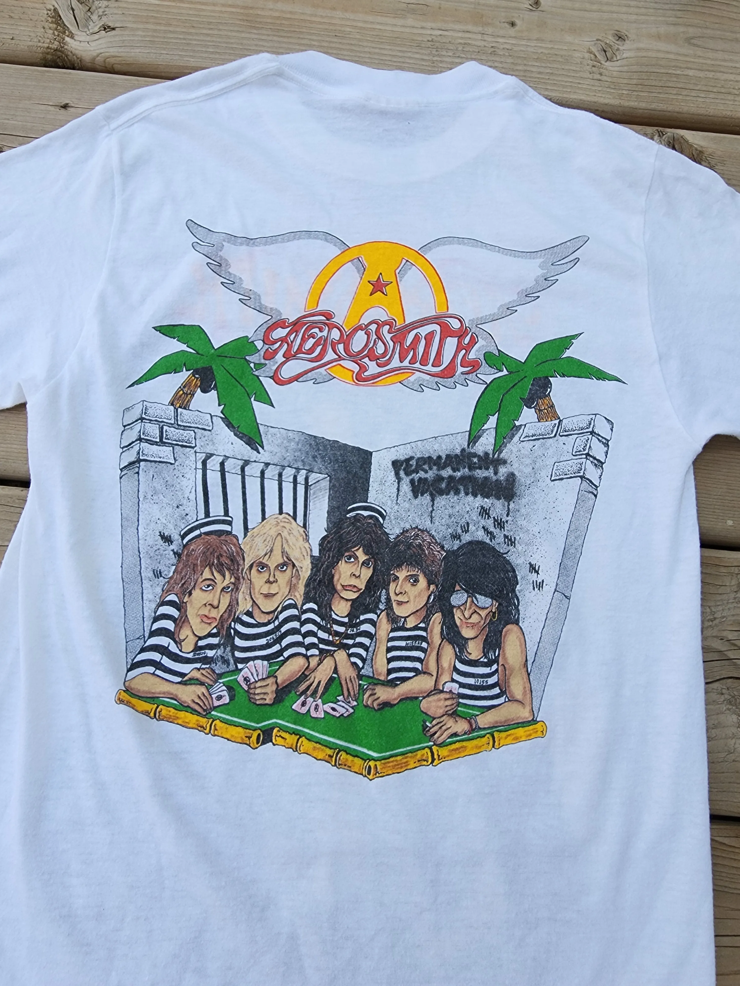 Vintage 1980's Aerosmith ''Permanent Vacation'' T-shirt (Men's Small)