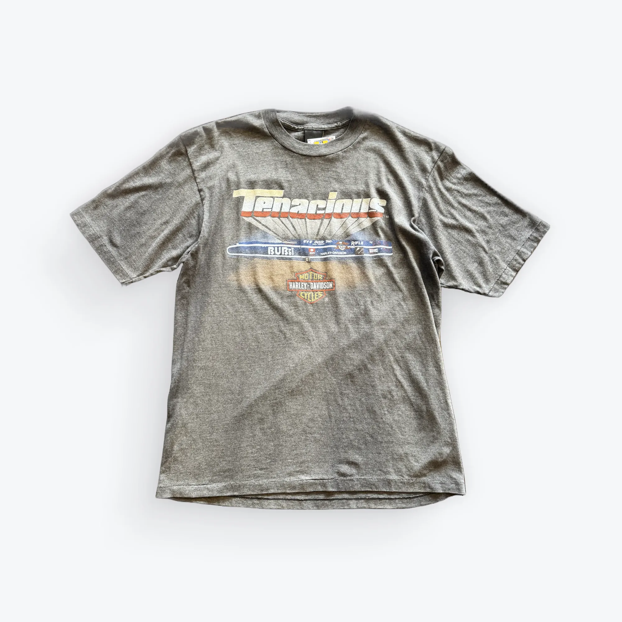 Vintage 3D Emblem Harley Davidson Tenacious Shirt