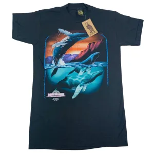 Vintage 3D Emblem "Down To Earth" Whale T-Shirt