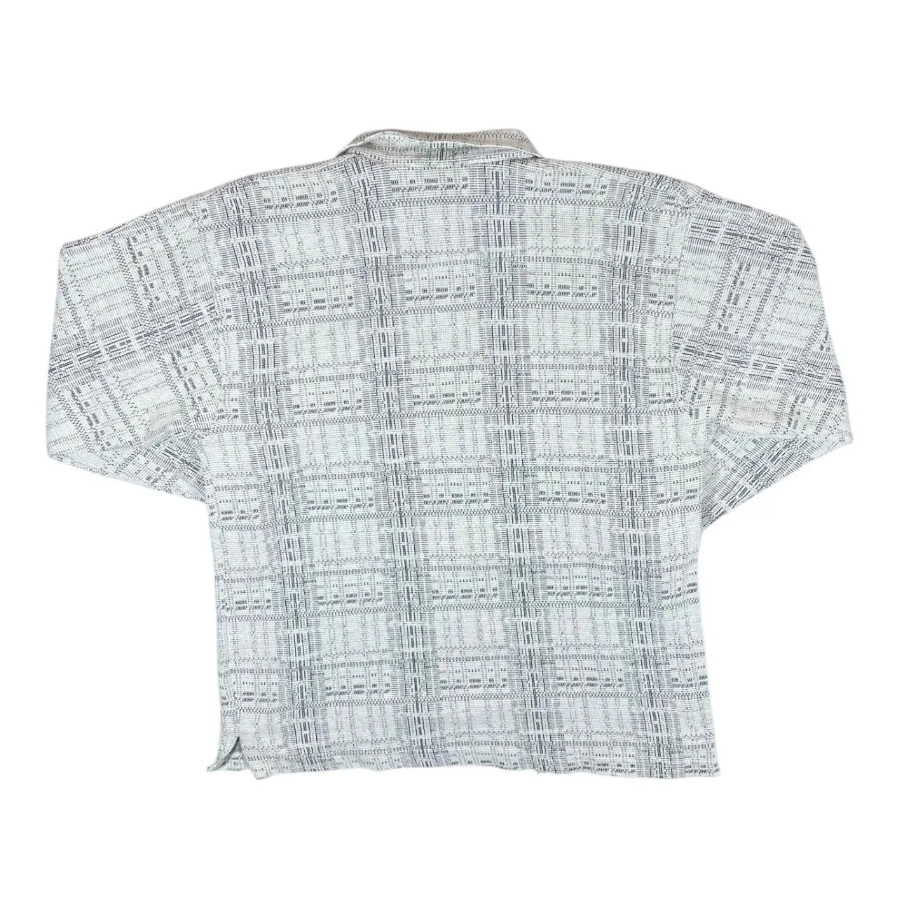 Vintage 90's BILLY DEAN Check Patterned 1/4 Zip Long Sleeve Flannel Polo Shirt