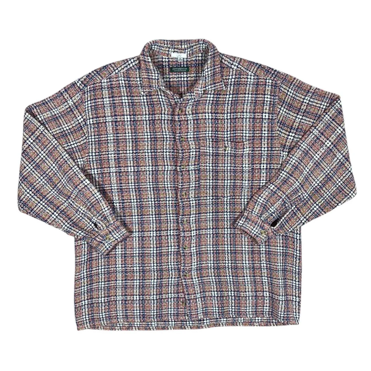 Vintage 90's JEFF BRENTON Plaid Check Long Sleeve Flannel Shirt
