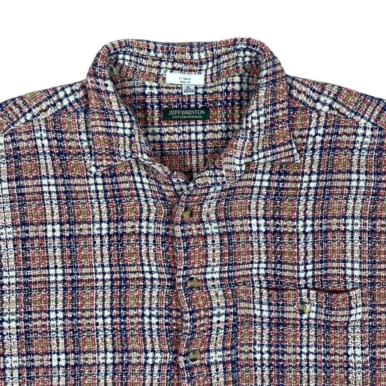 Vintage 90's JEFF BRENTON Plaid Check Long Sleeve Flannel Shirt