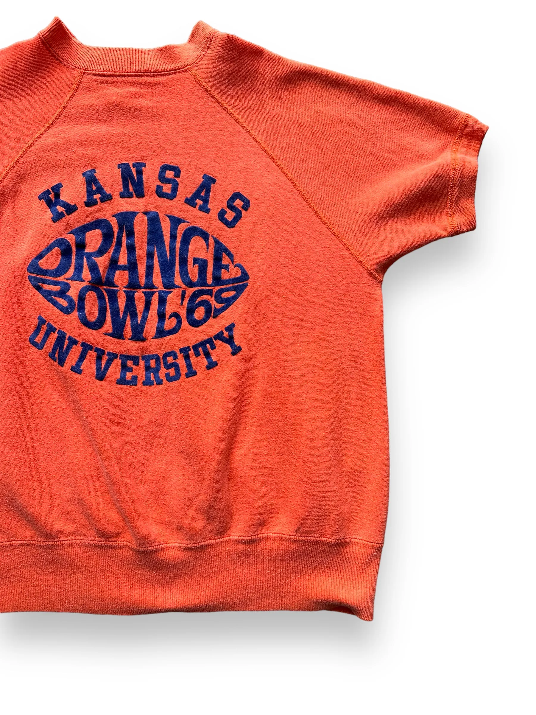 Vintage Artex Kansas University 1969 Orange Bowl Short Sleeve Crewneck Sweatshirt SZ L | Barn Owl Vintage Clothing | Seattle Vintage Sweatshirts