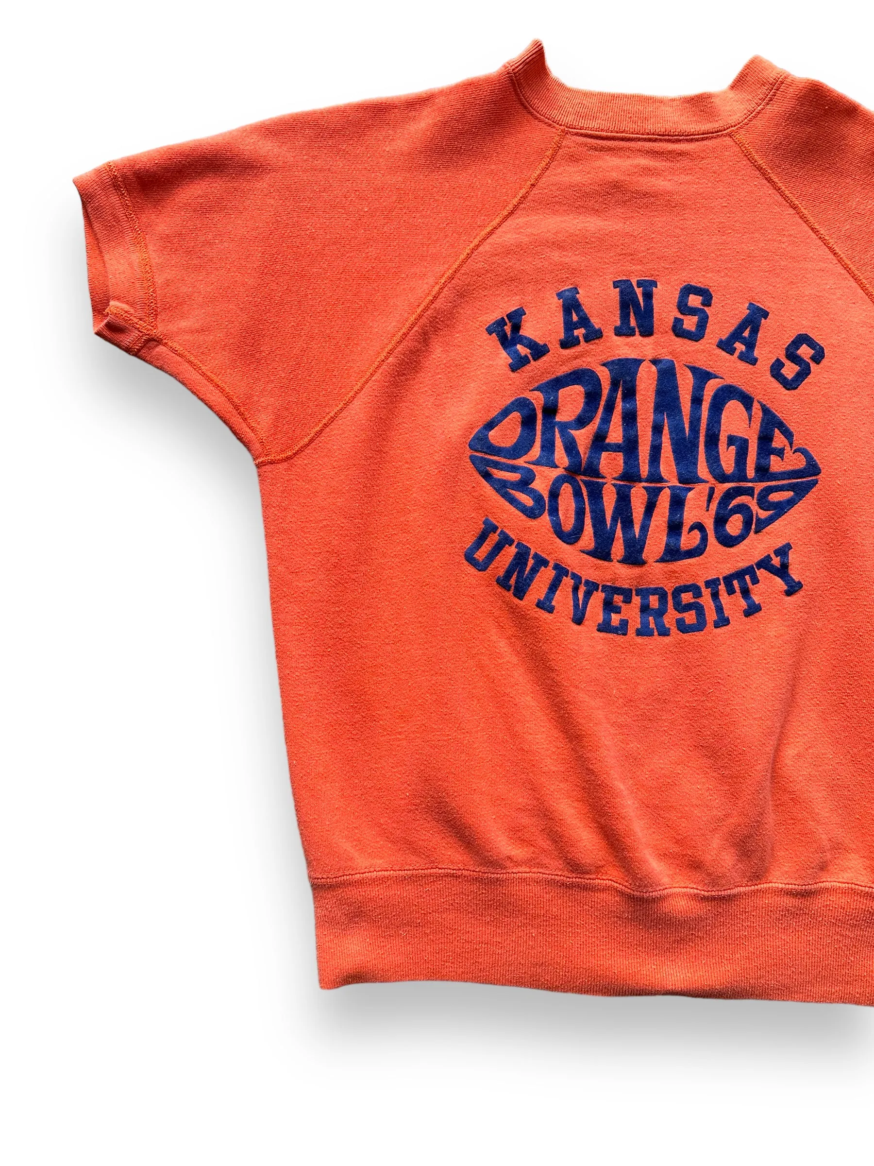 Vintage Artex Kansas University 1969 Orange Bowl Short Sleeve Crewneck Sweatshirt SZ L | Barn Owl Vintage Clothing | Seattle Vintage Sweatshirts