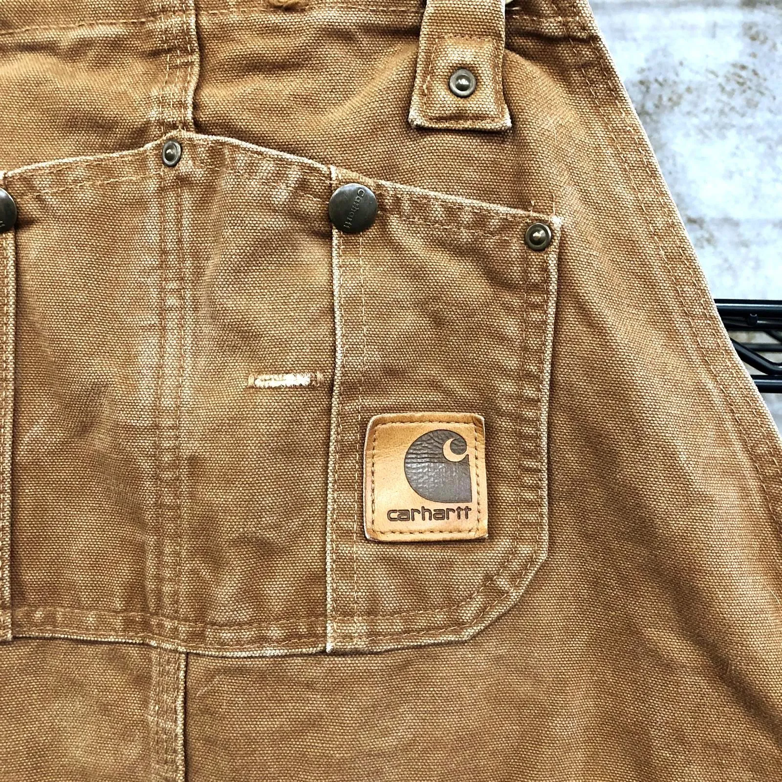 Vintage Carhartt R27 BRN Men's Quilt-Lined Brown Canvas Bib Overalls - Sz 40x30