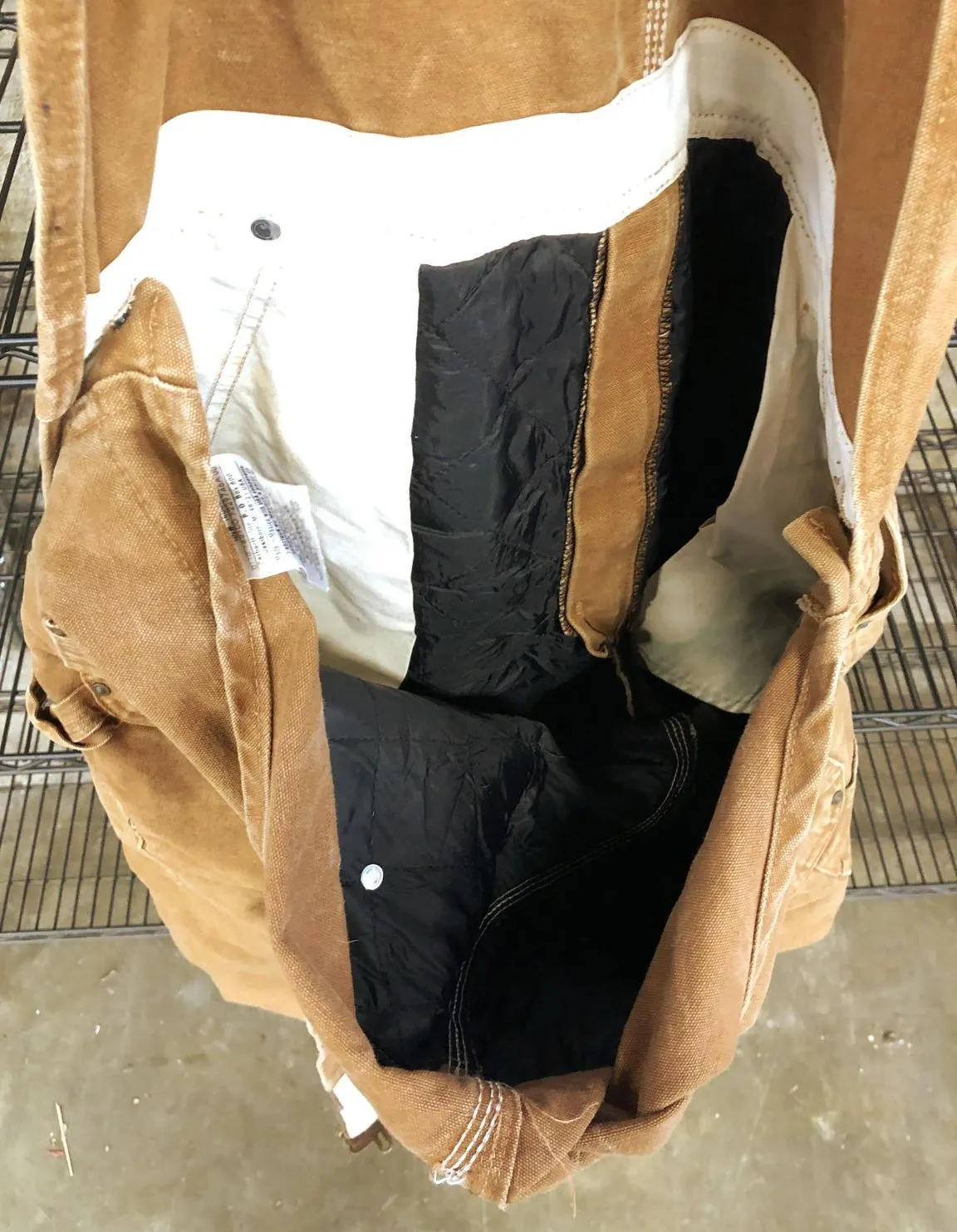 Vintage Carhartt R27 BRN Men's Quilt-Lined Brown Canvas Bib Overalls - Sz 40x30