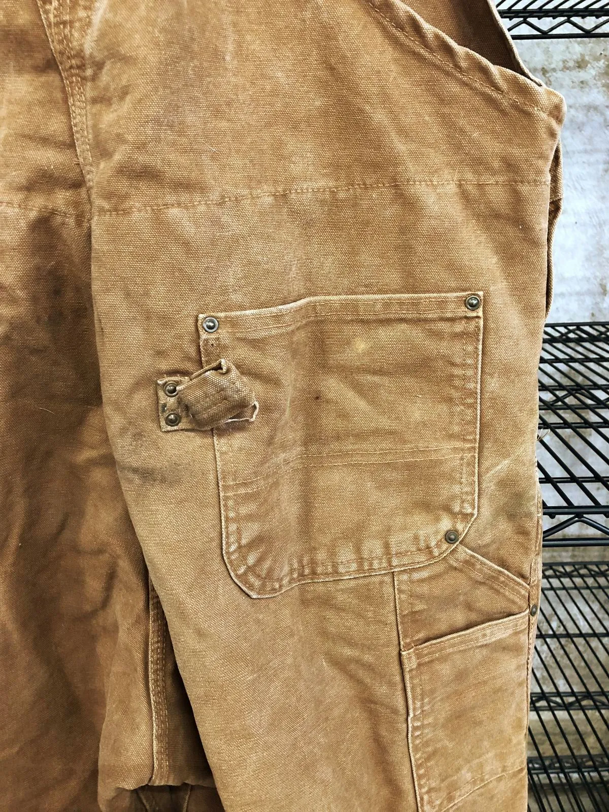 Vintage Carhartt R27 BRN Men's Quilt-Lined Brown Canvas Bib Overalls - Sz 40x30
