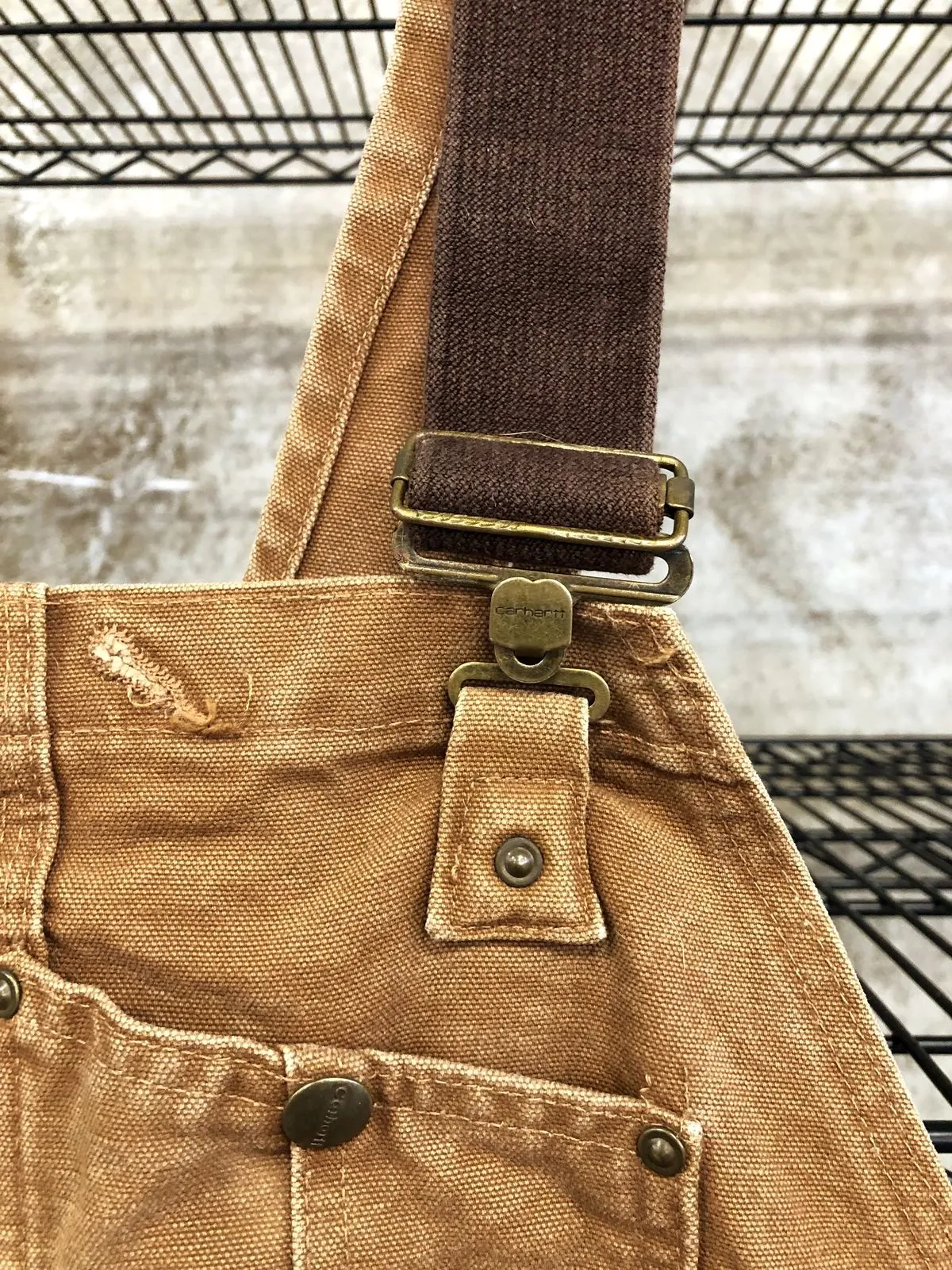 Vintage Carhartt R27 BRN Men's Quilt-Lined Brown Canvas Bib Overalls - Sz 40x30