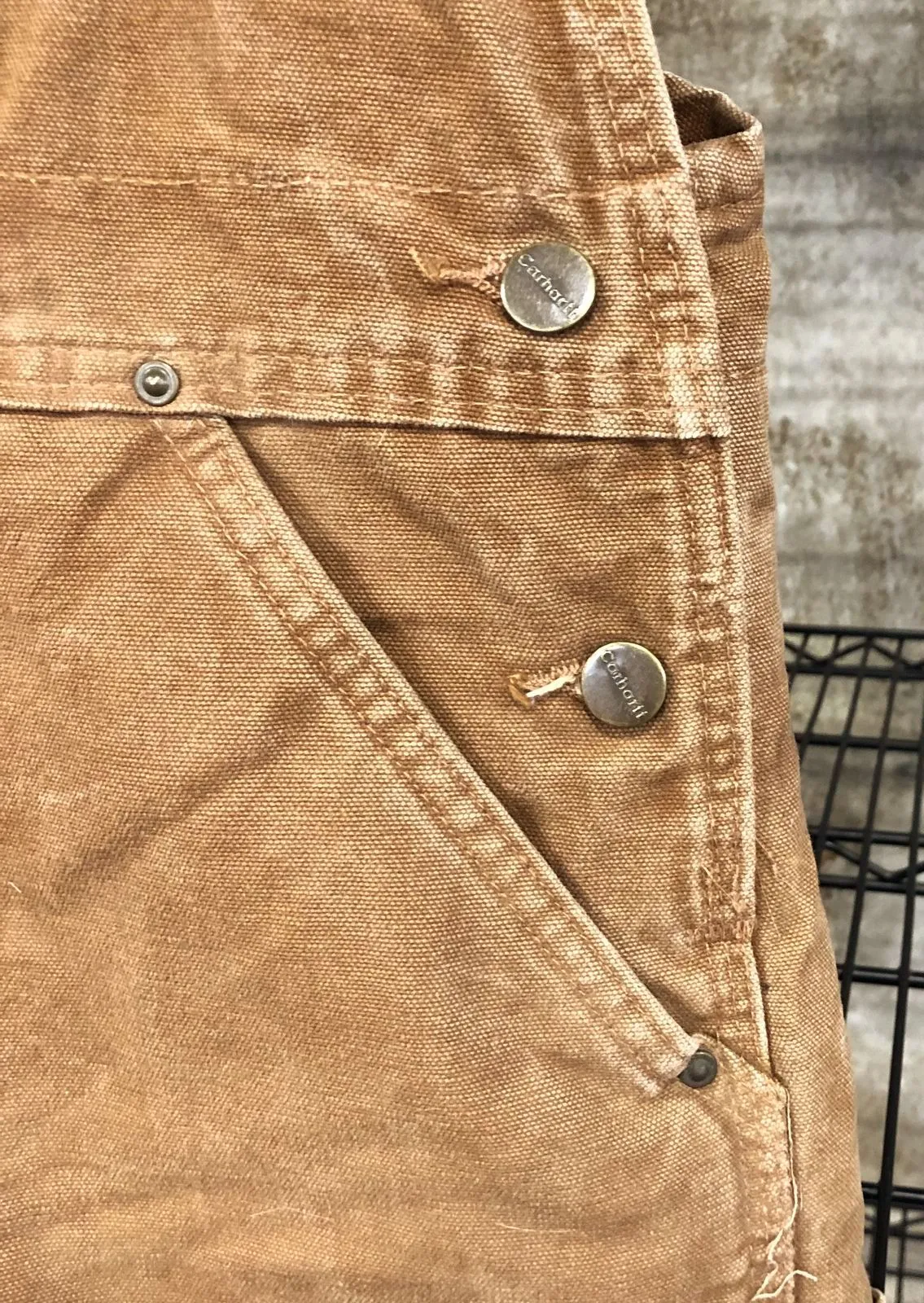 Vintage Carhartt R27 BRN Men's Quilt-Lined Brown Canvas Bib Overalls - Sz 40x30