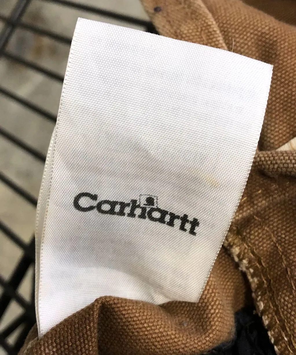 Vintage Carhartt R27 BRN Men's Quilt-Lined Brown Canvas Bib Overalls - Sz 40x30