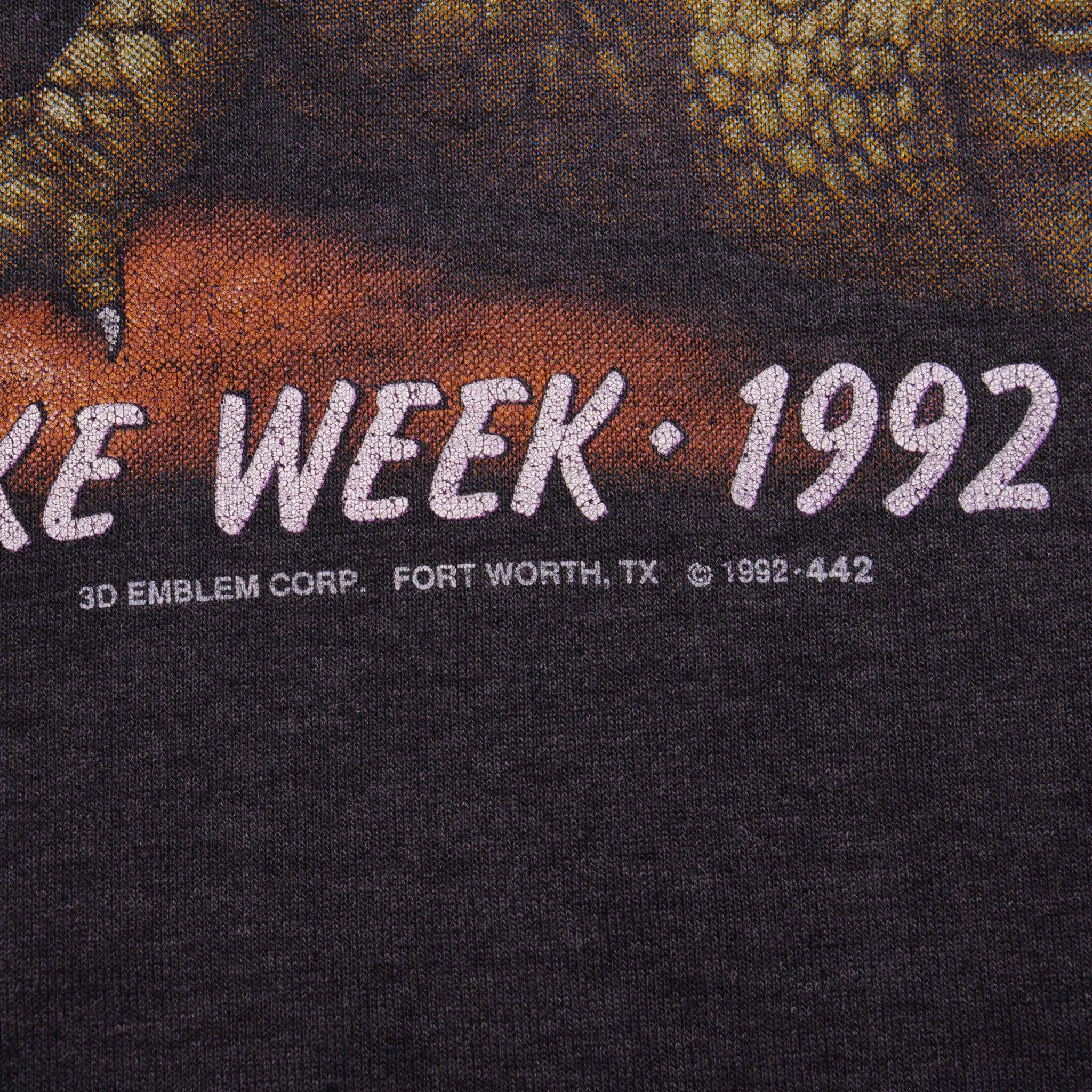 VINTAGE HARLEY DAVIDSON 3D EMBLEM BIKE WEEK 1992 TEE SHIRT LARGE MADE IN USA