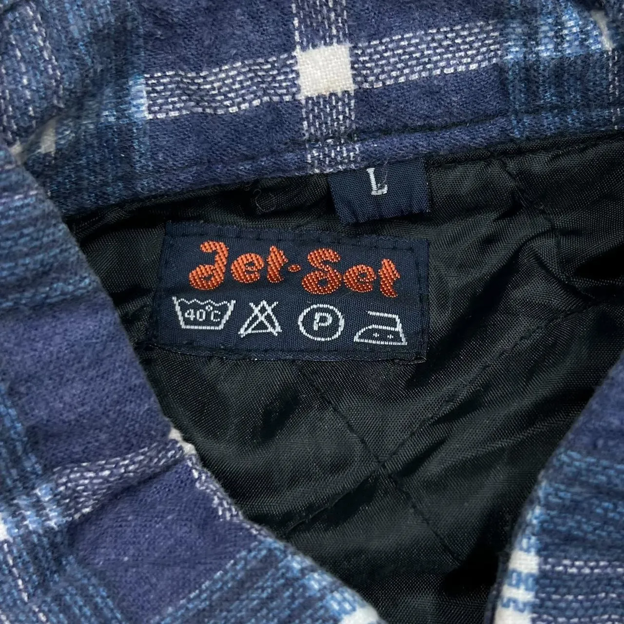 Vintage JET SET Tartan Lumberjack Plaid Check Lightly Padded Flannel Over Shirt