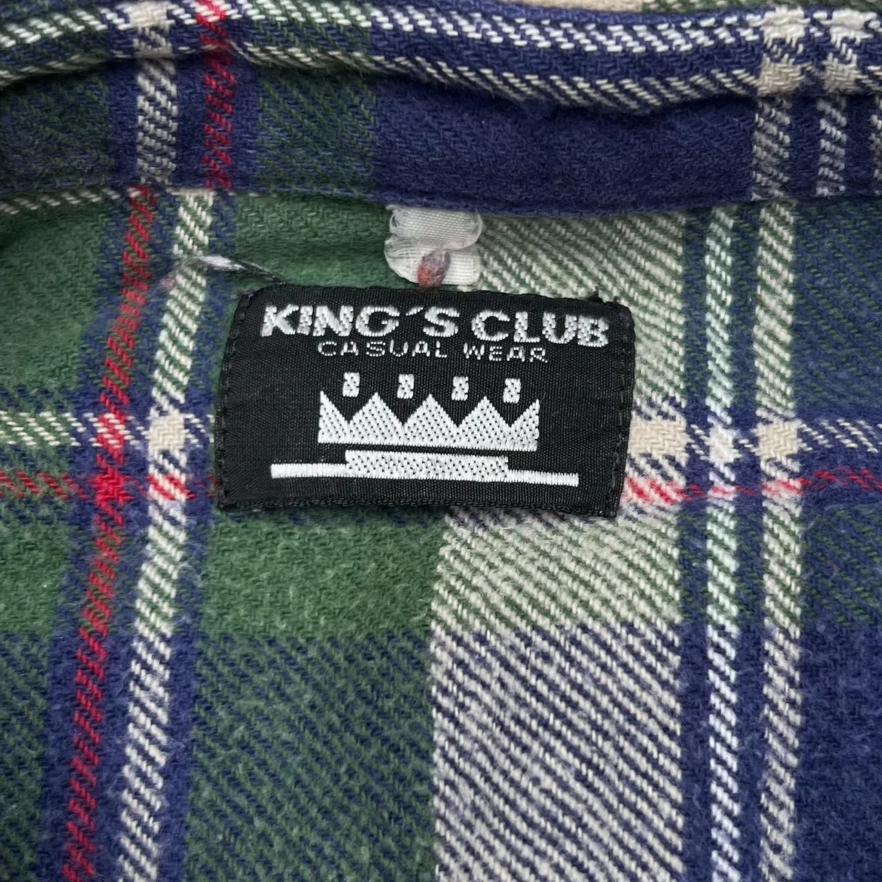 Vintage KING’S CLUB Classic Tartan Plaid Lumberjack Check Long Sleeve Flannel Shirt