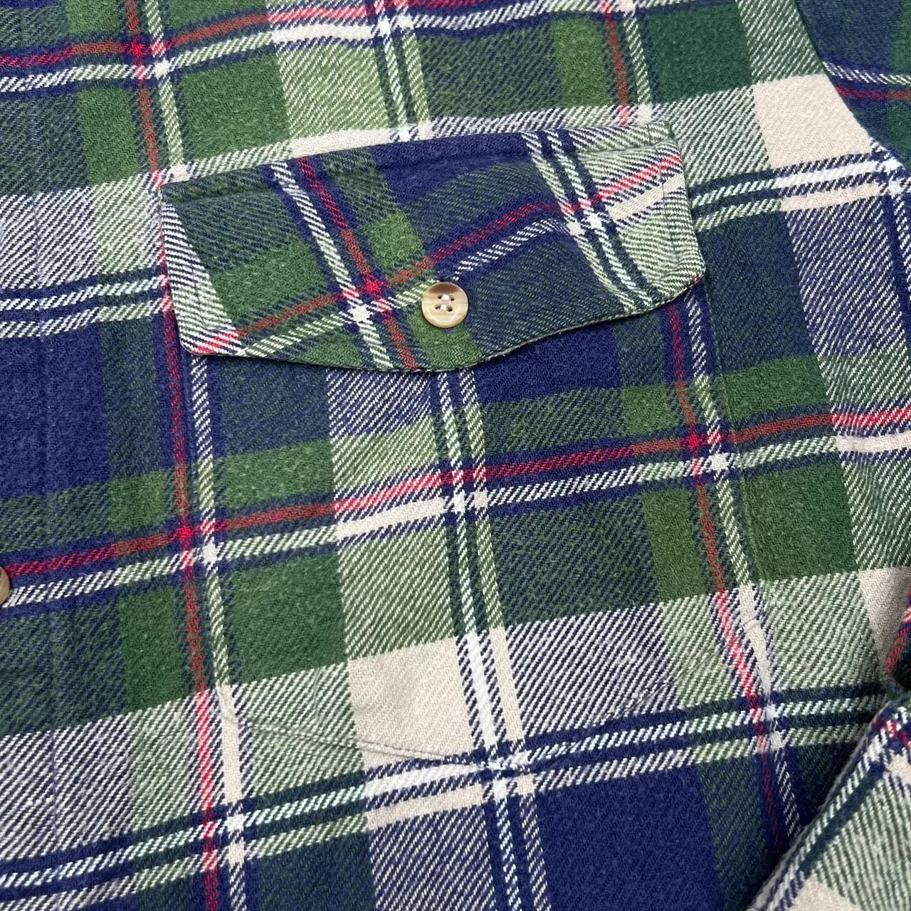 Vintage KING’S CLUB Classic Tartan Plaid Lumberjack Check Long Sleeve Flannel Shirt