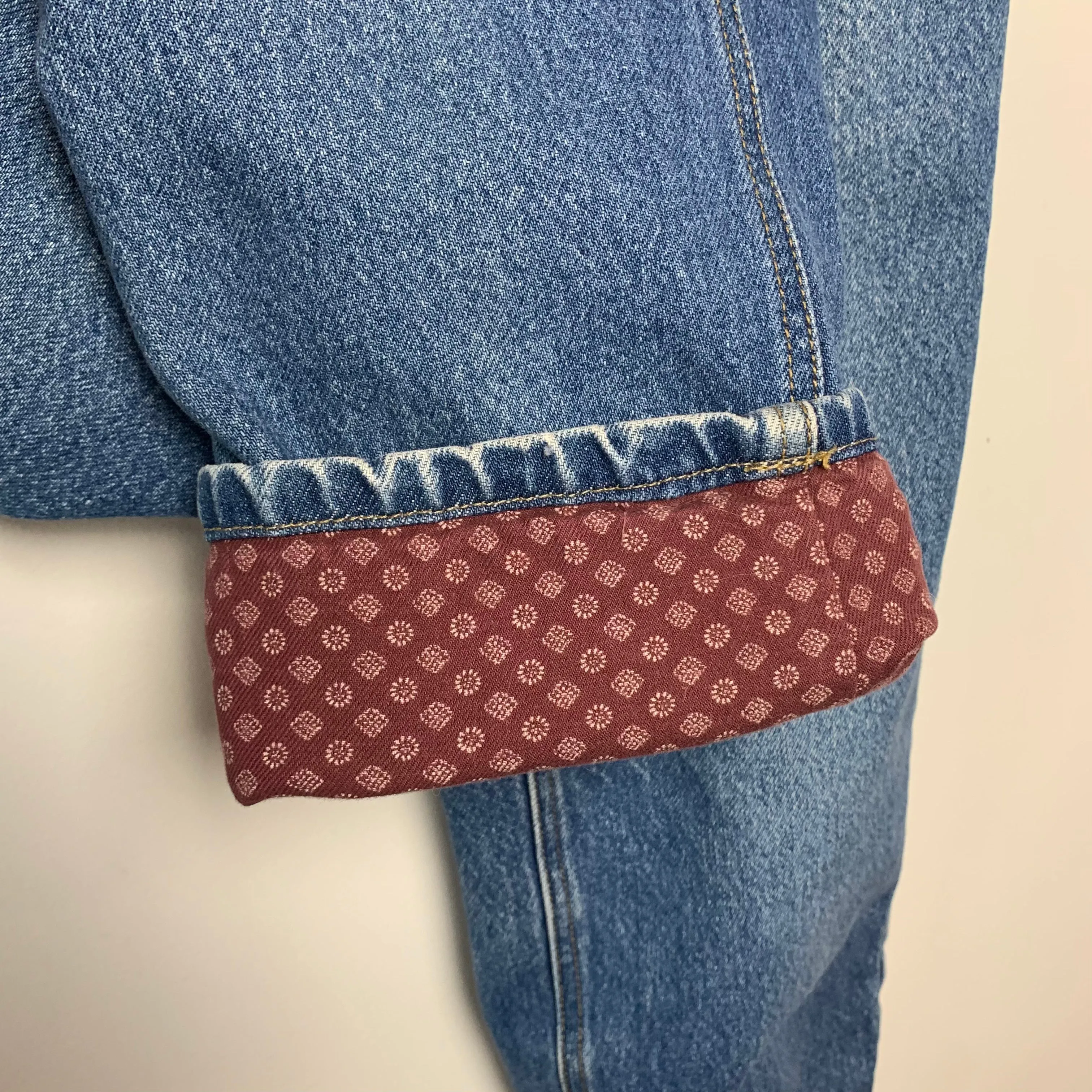 Vintage Lands' End Flannel Lined Mom Jeans Straight Leg high Rise 6 Original Fit