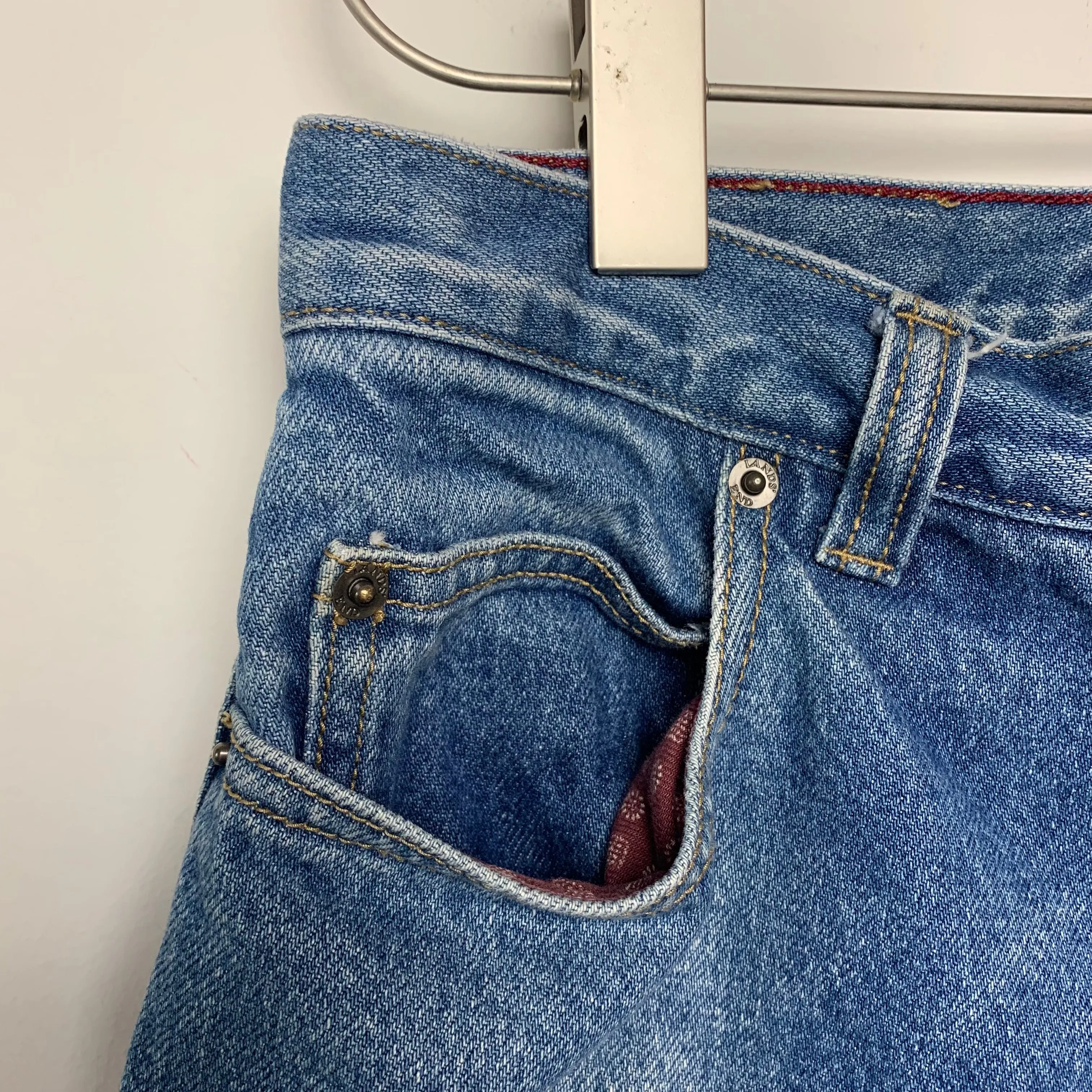 Vintage Lands' End Flannel Lined Mom Jeans Straight Leg high Rise 6 Original Fit