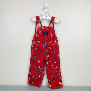 Vintage Lands End Roveralls Red Corduroy 123 ABC Overalls 2T USA