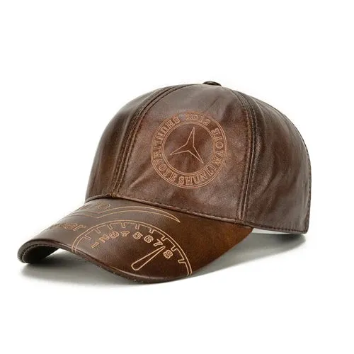 Vintage Leather Speedometer Cap - Fushia
