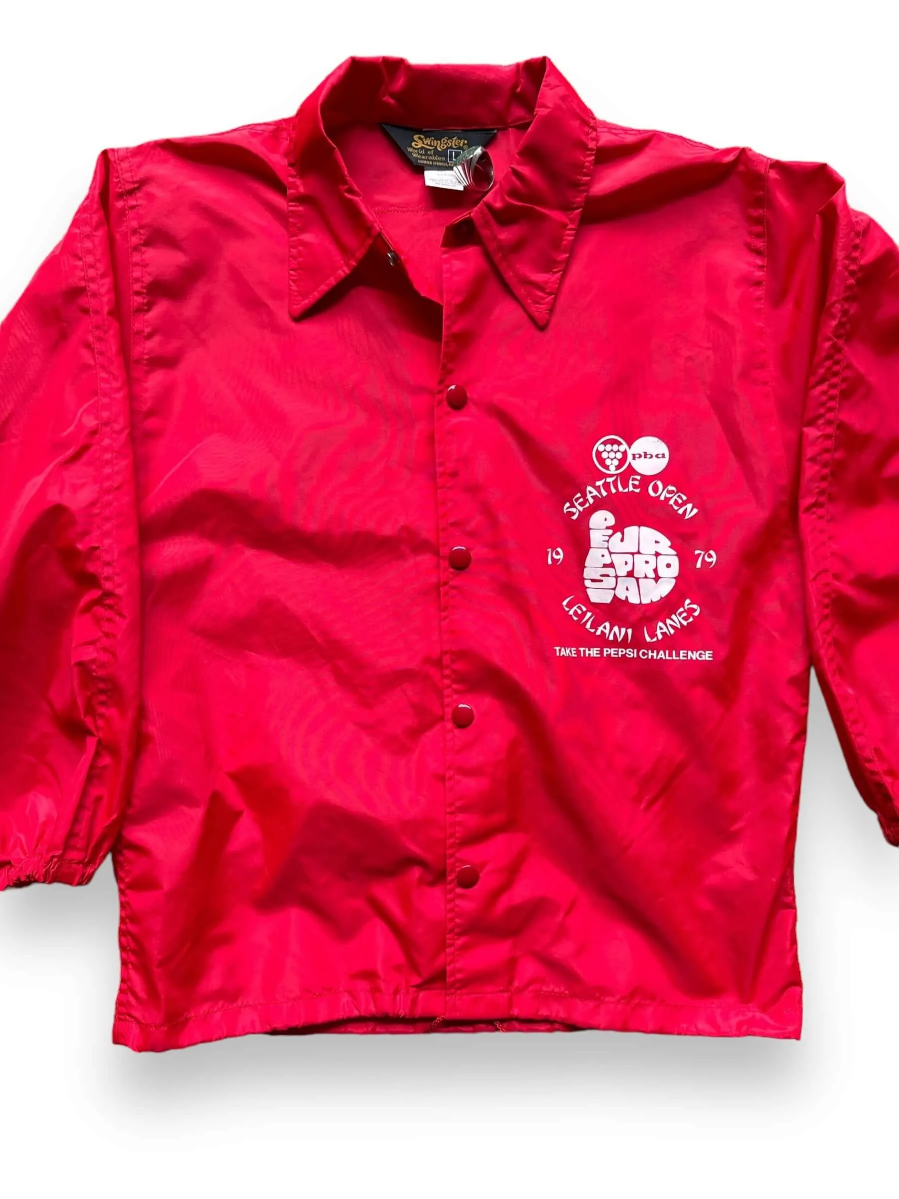 Vintage Leilani Lanes Seattle Patched Up Swingster Coaches Jacket SZ L
