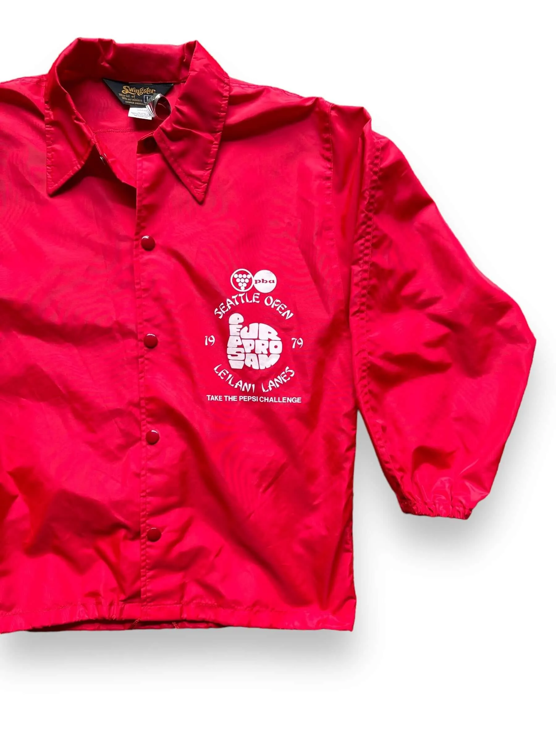 Vintage Leilani Lanes Seattle Patched Up Swingster Coaches Jacket SZ L