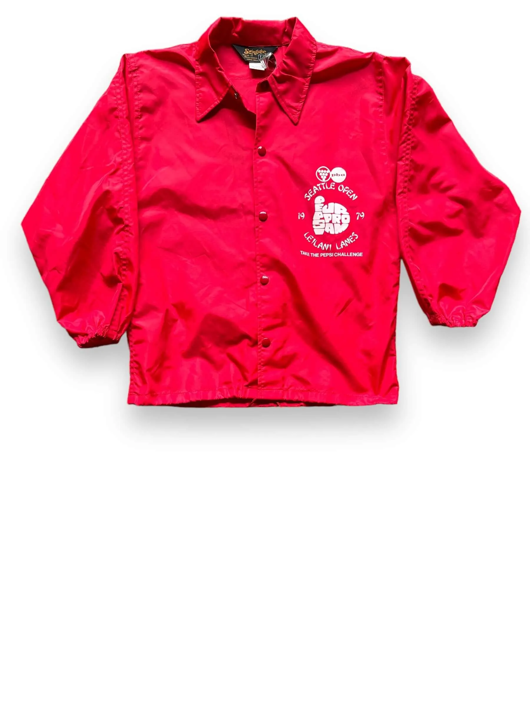 Vintage Leilani Lanes Seattle Patched Up Swingster Coaches Jacket SZ L