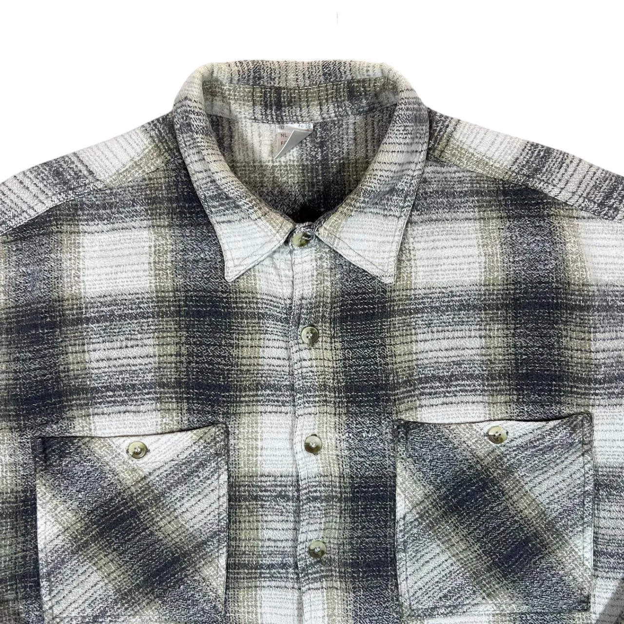 Vintage Lumberjack Plaid Check Grunge Long Sleeve Flannel Shirt