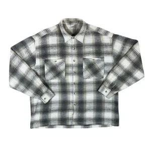 Vintage Lumberjack Plaid Check Grunge Long Sleeve Flannel Shirt