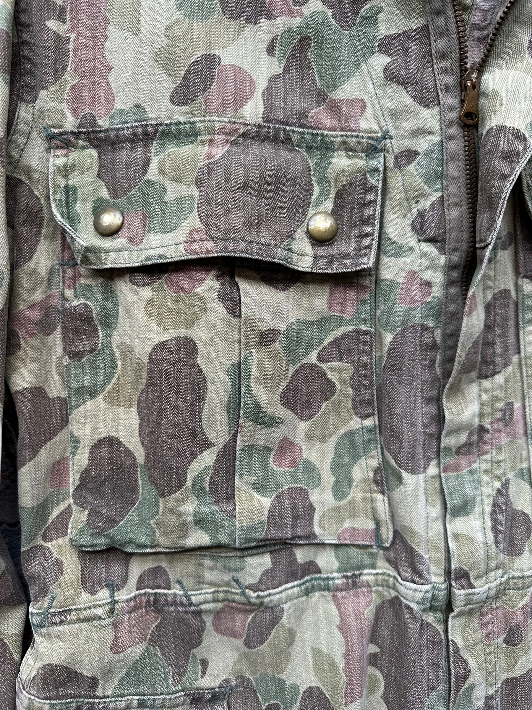 Vintage M-4395 HBT Frogskin Camo Coveralls SZ M | Vintage Frog Skin Camo Pants Seattle | Barn Owl Vintage Workwear