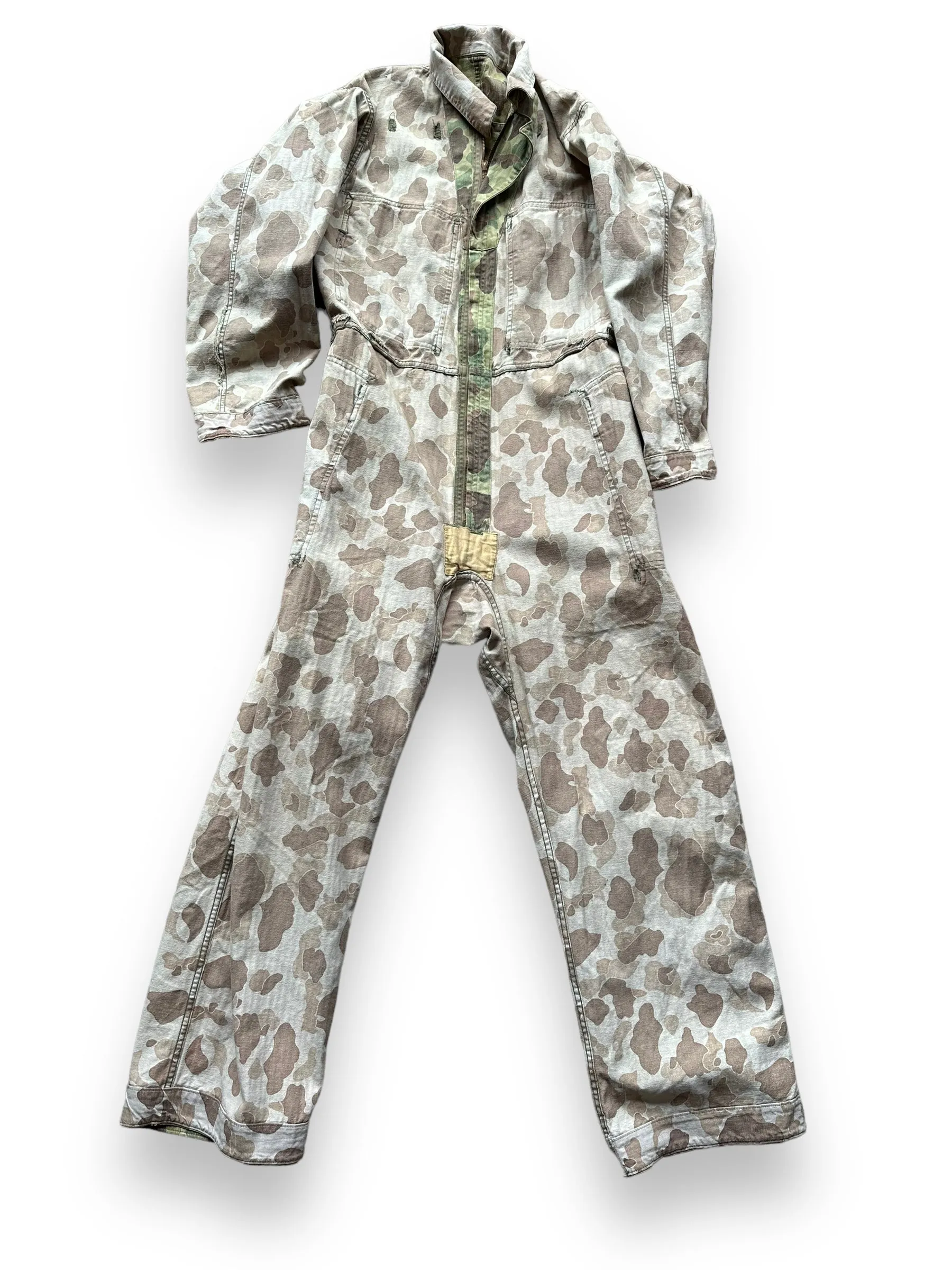 Vintage M-4395 HBT Frogskin Camo Coveralls SZ M | Vintage Frog Skin Camo Pants Seattle | Barn Owl Vintage Workwear