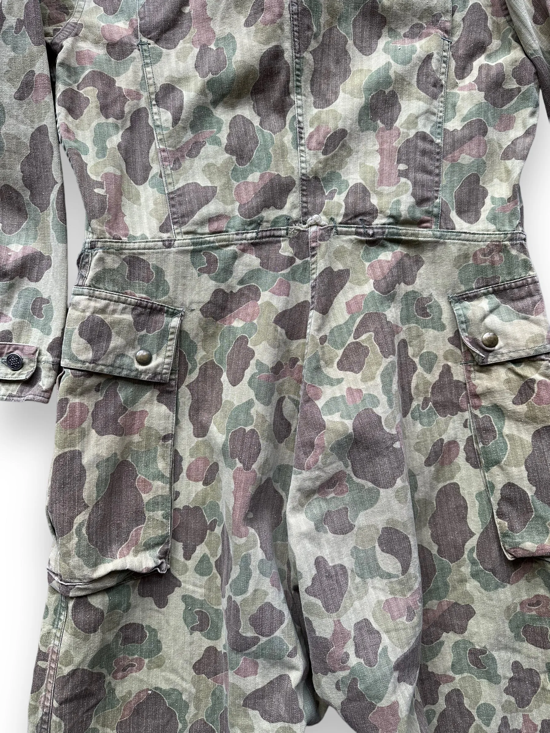 Vintage M-4395 HBT Frogskin Camo Coveralls SZ M | Vintage Frog Skin Camo Pants Seattle | Barn Owl Vintage Workwear