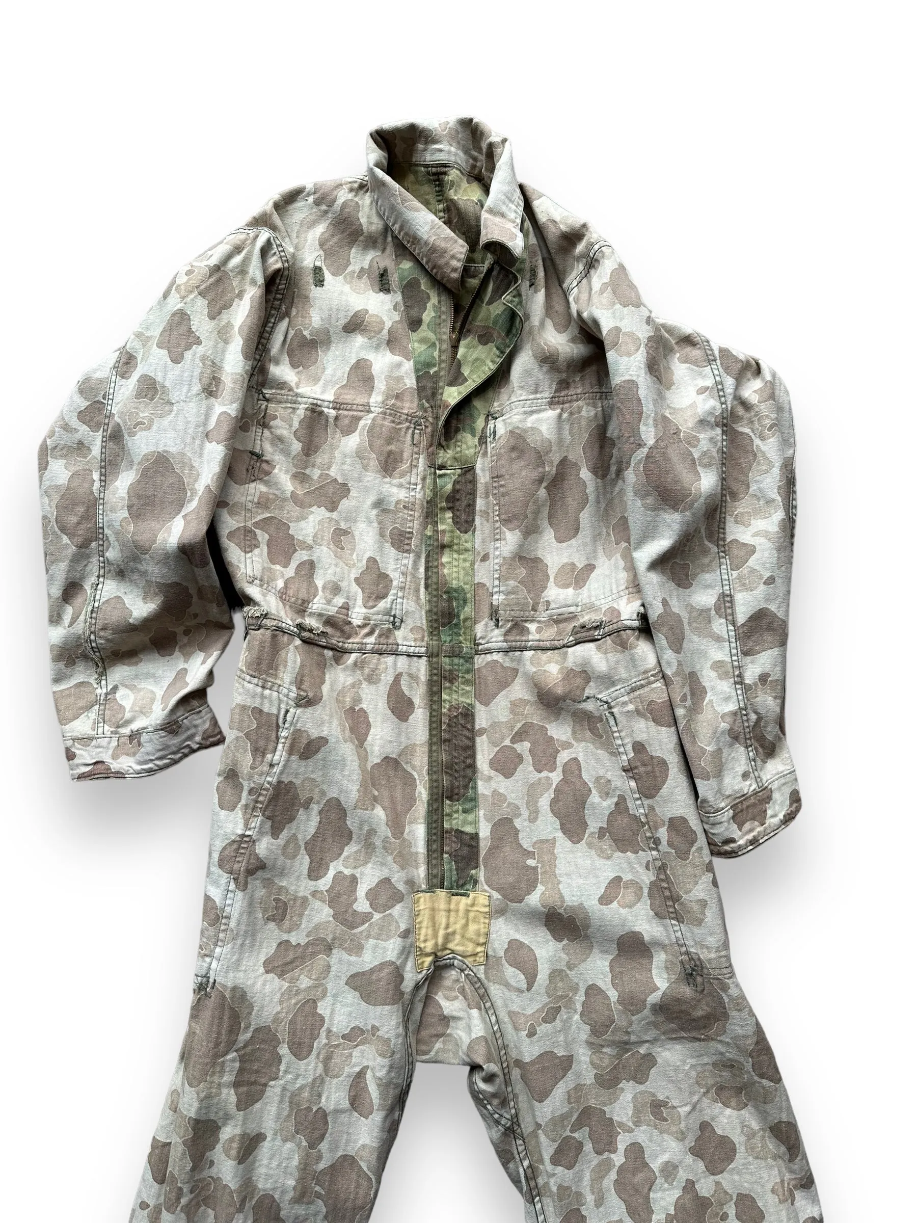 Vintage M-4395 HBT Frogskin Camo Coveralls SZ M | Vintage Frog Skin Camo Pants Seattle | Barn Owl Vintage Workwear