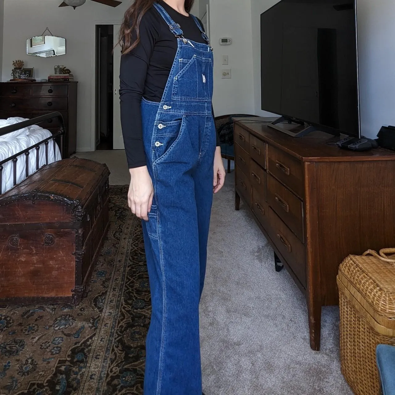 Vintage Old Navy Outlet Denim Straight Leg Baggy Overalls