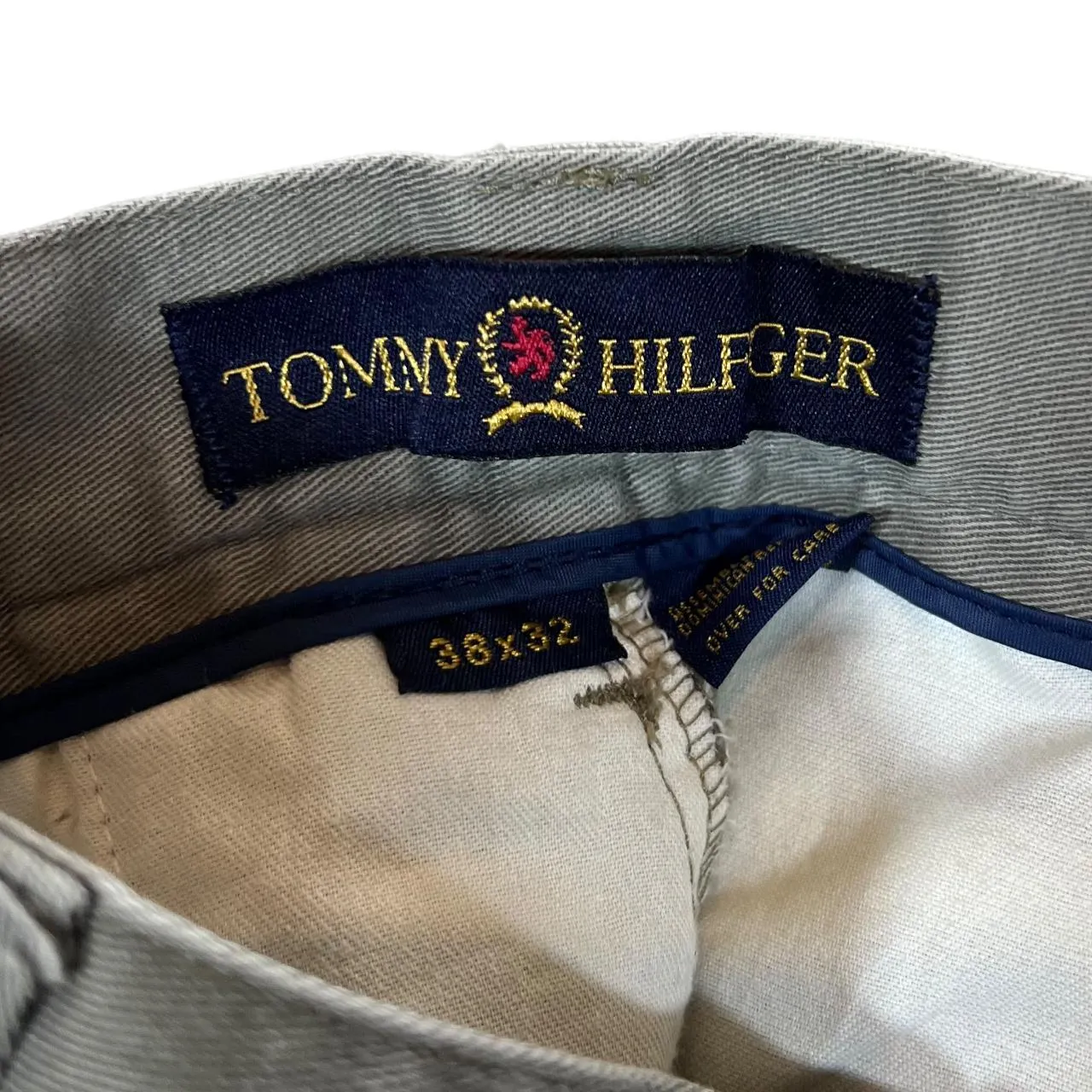 Vintage TOMMY HILFIGER Classic Dark Beige Straight Leg Chino Trousers