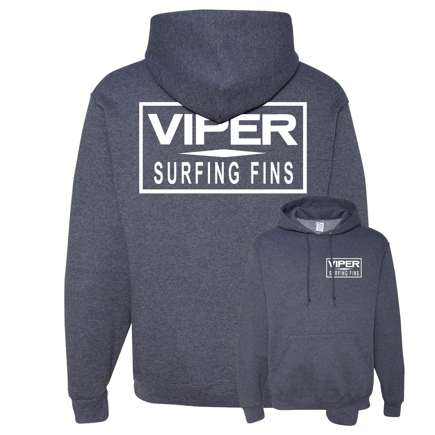 Viper Surfing Fins Bar Logo Hooded Pullover Sweatshirt
