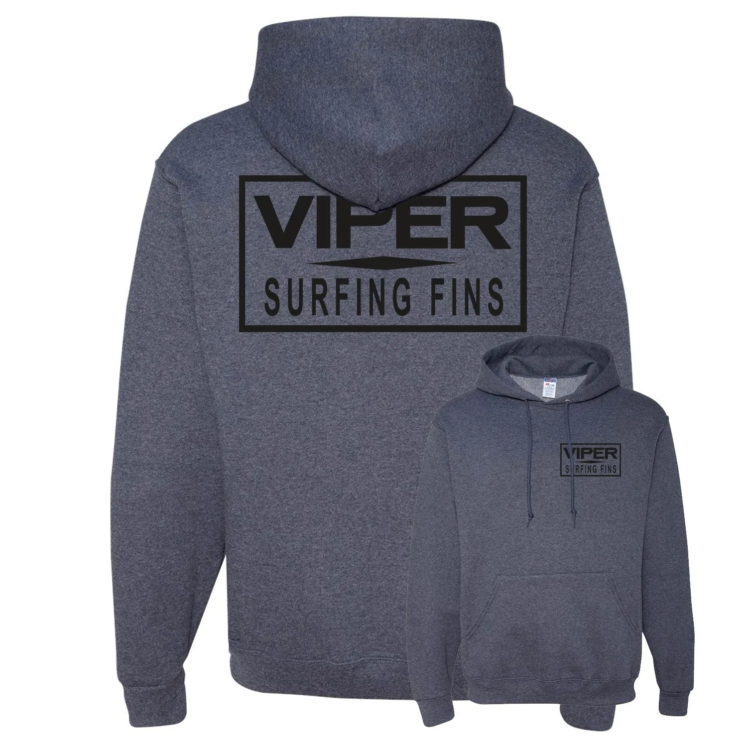 Viper Surfing Fins Bar Logo Hooded Pullover Sweatshirt