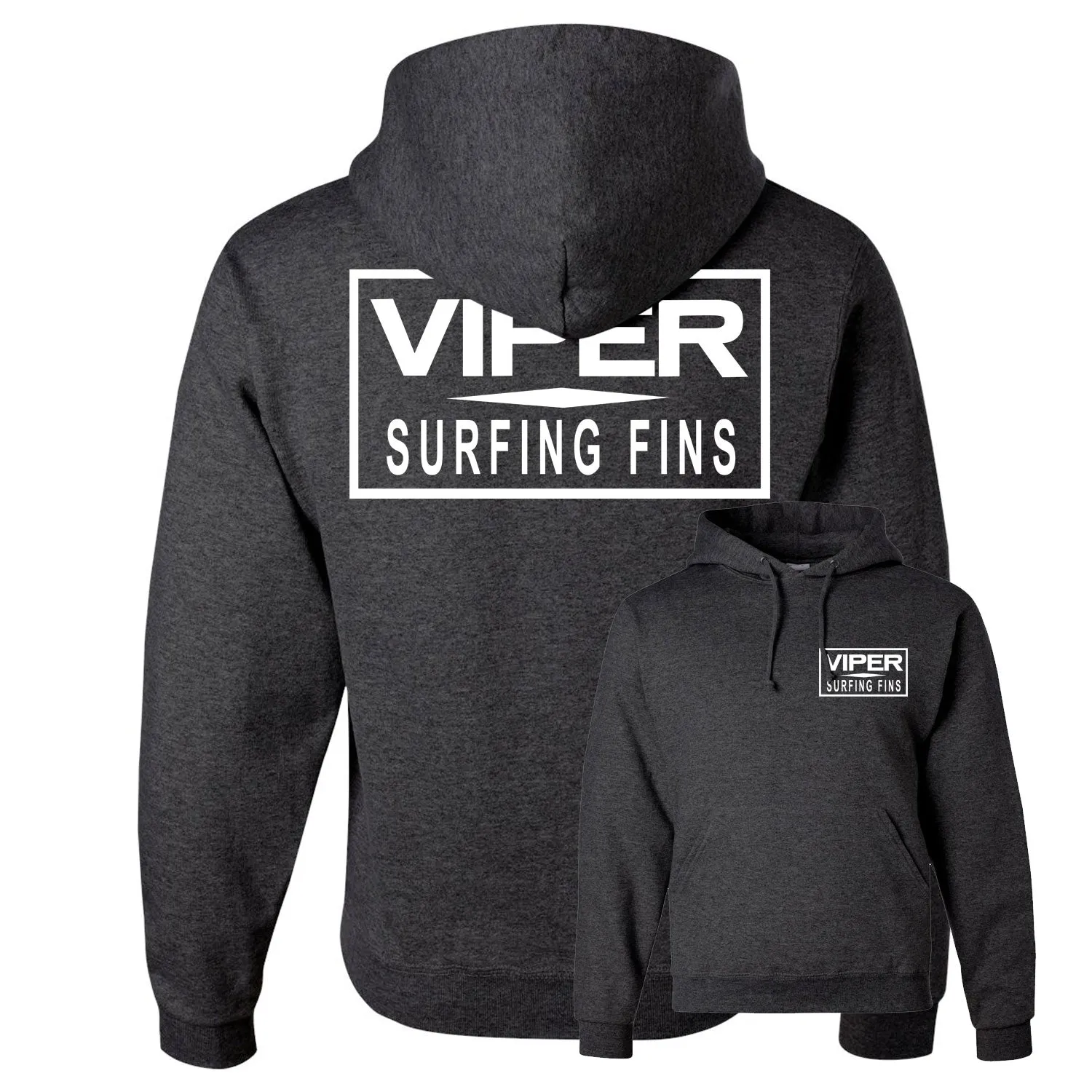 Viper Surfing Fins Bar Logo Hooded Pullover Sweatshirt