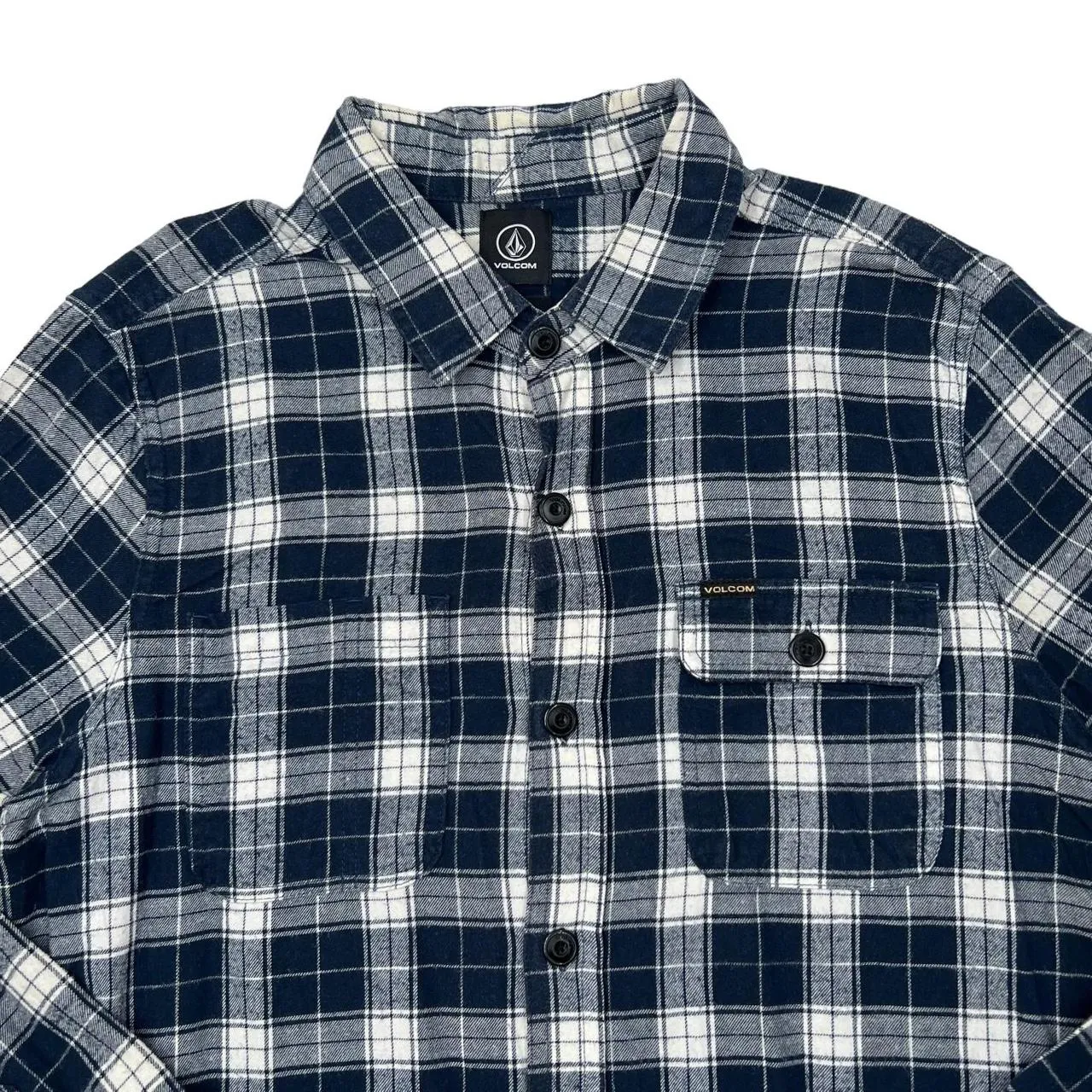 VOLCOM Classic Skater Plaid Check Long Sleeve Flannel Cotton Shirt