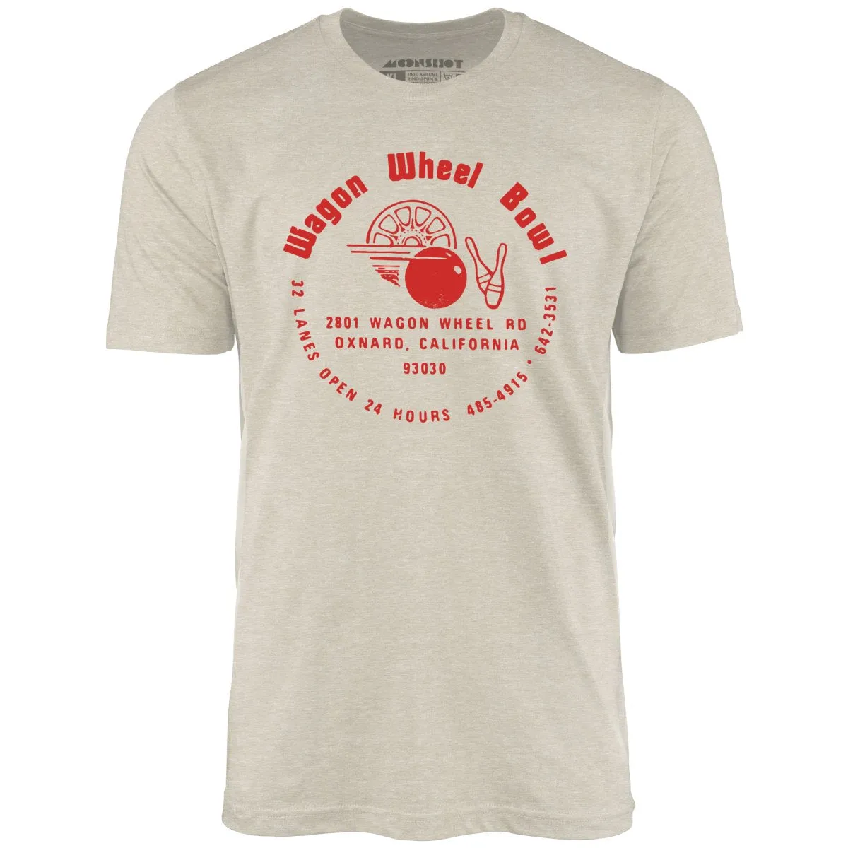 Wagon Wheel Bowl - Oxnard, CA - Vintage Bowling Alley - Unisex T-Shirt