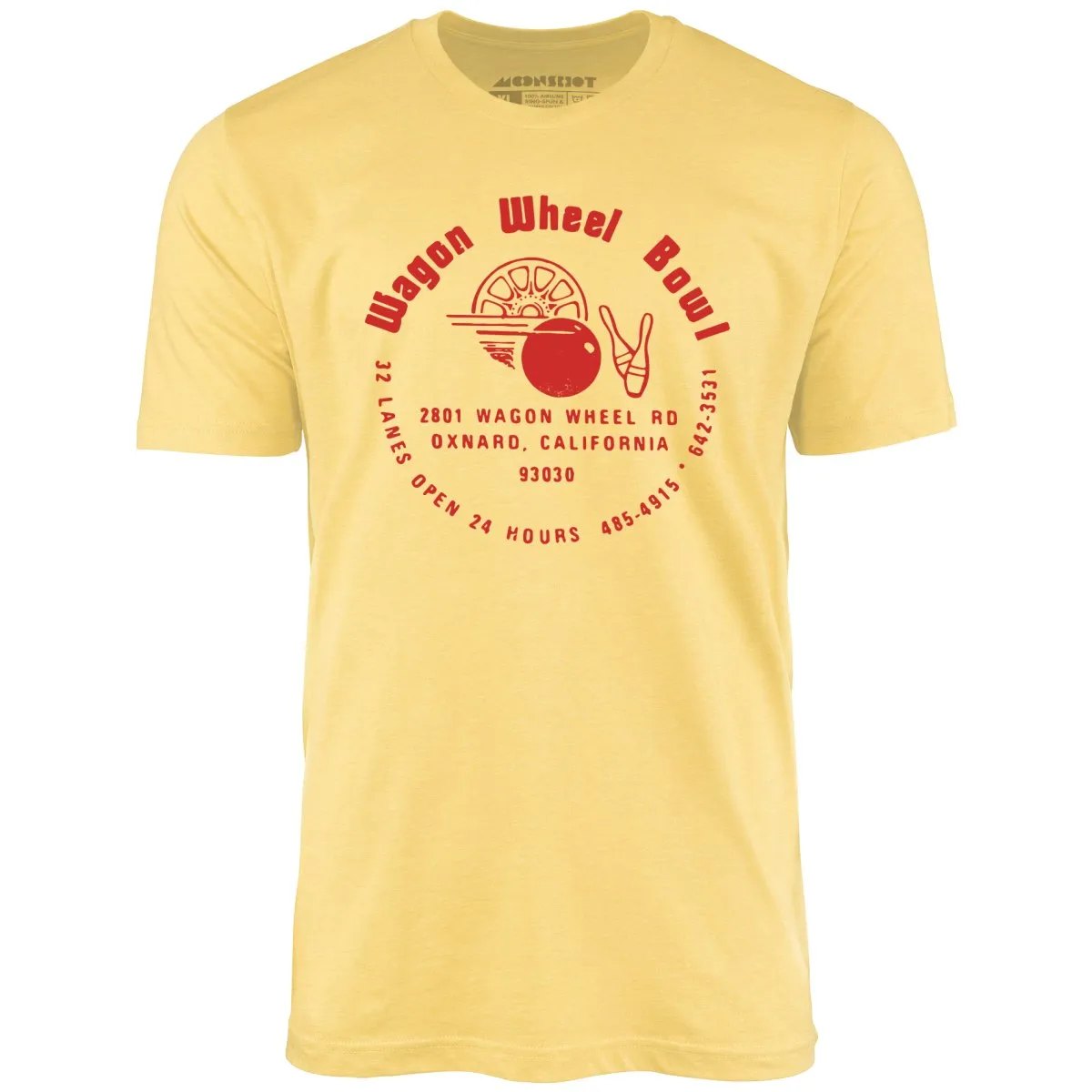 Wagon Wheel Bowl - Oxnard, CA - Vintage Bowling Alley - Unisex T-Shirt