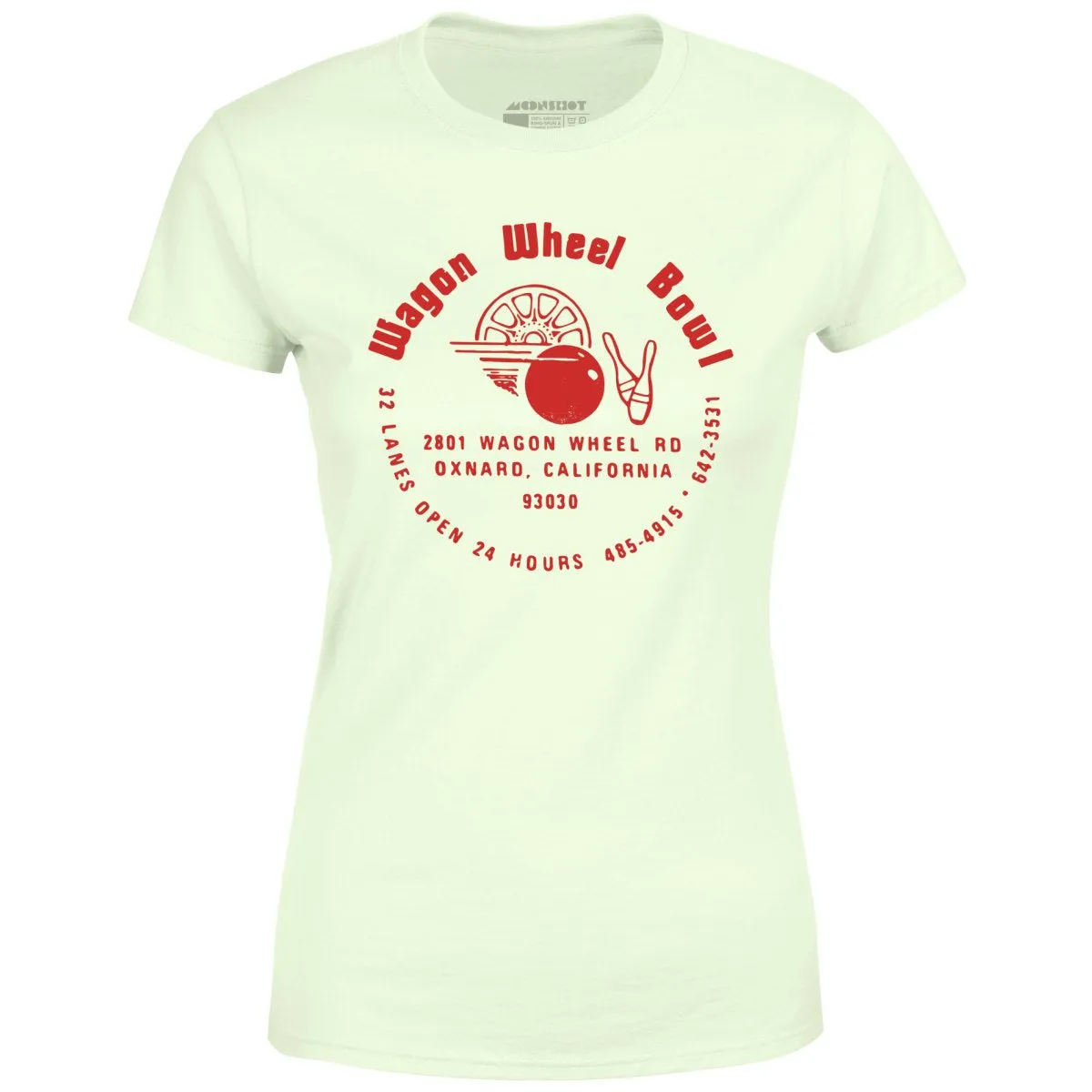 Wagon Wheel Bowl - Oxnard, CA - Vintage Bowling Alley - Women's T-Shirt