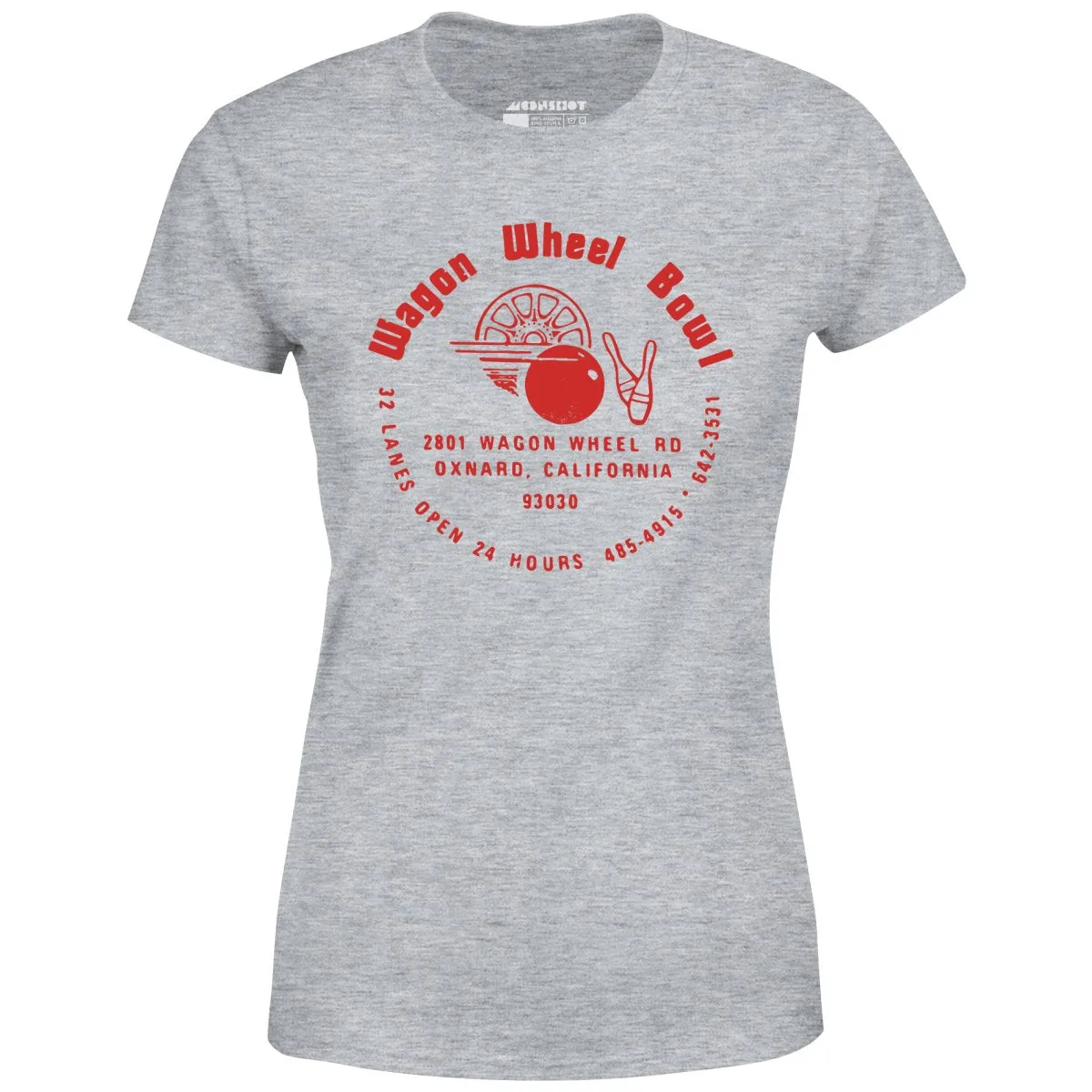 Wagon Wheel Bowl - Oxnard, CA - Vintage Bowling Alley - Women's T-Shirt