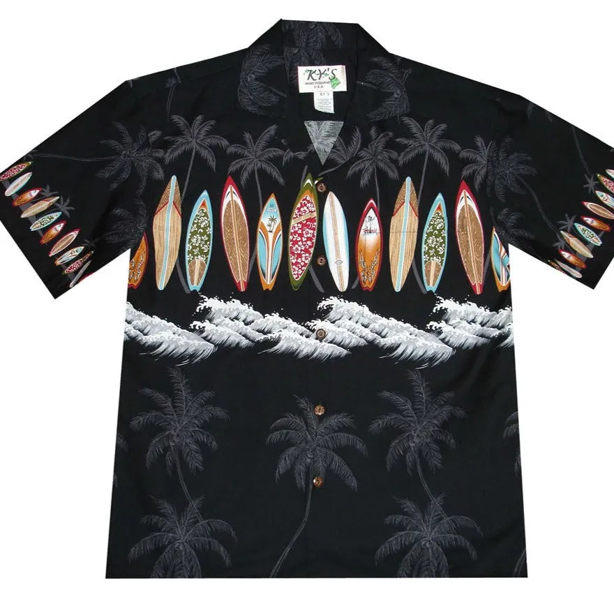 Waikiki Surfboard Cotton Aloha Shirt