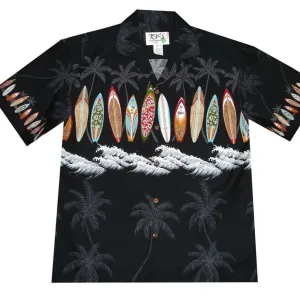 Waikiki Surfboard Cotton Aloha Shirt