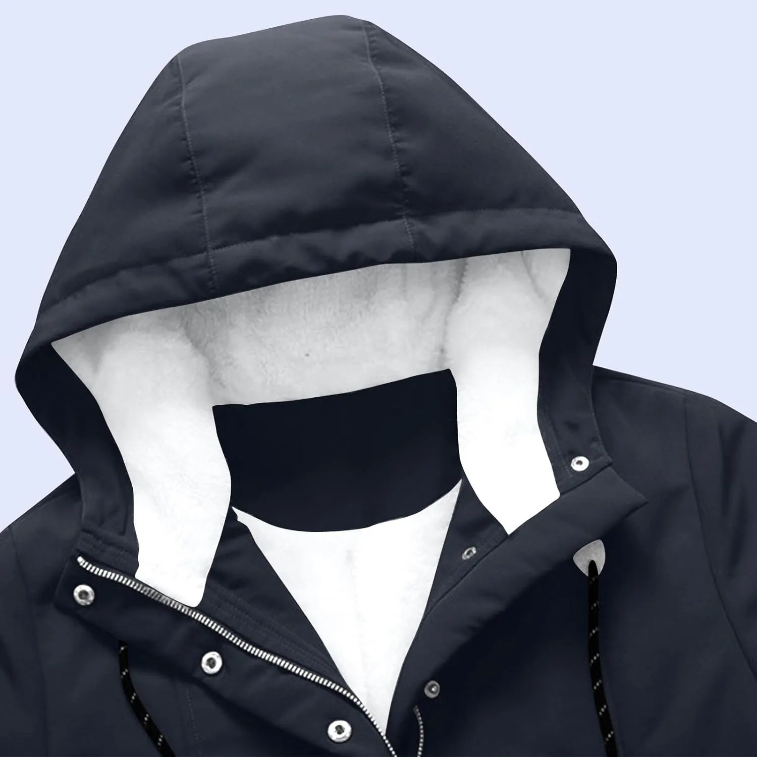 WANZZXCSL Jacket for Women 2024 Winter Casual Fashion Loose Solid Color Hat Plus Size Zipper Fleece Collar Pocket Jacket