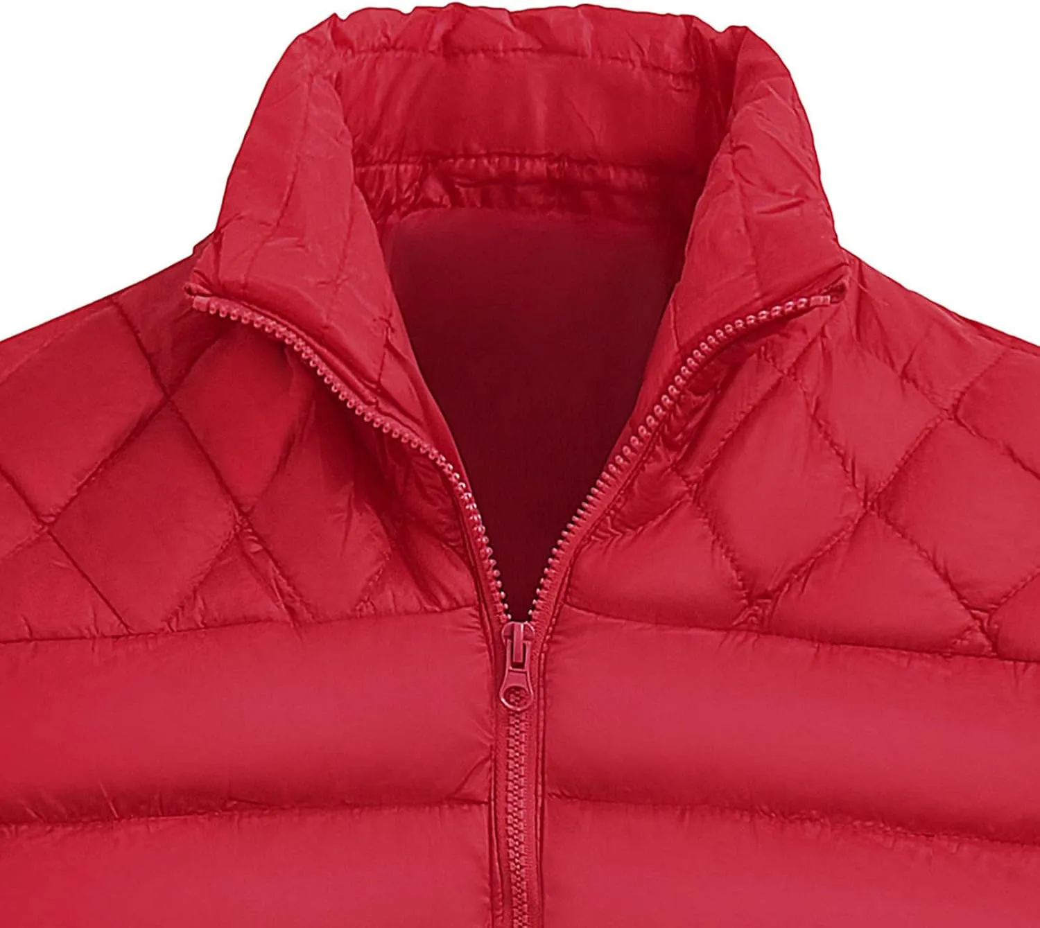 WENKOMG1 Mens Rib Puffer Jacket,Winter Fall Half Diamond Quilted Long Sleeve Lightweight Varsity Coat Casual Outerwear